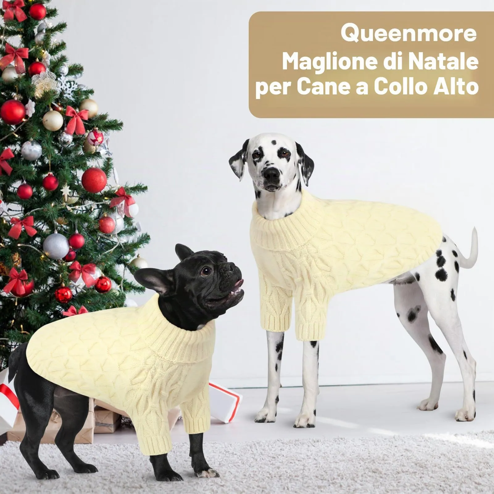 Queenmore Maglione per cani taglia media, Maglioni per cani a maglia per - immagine 5