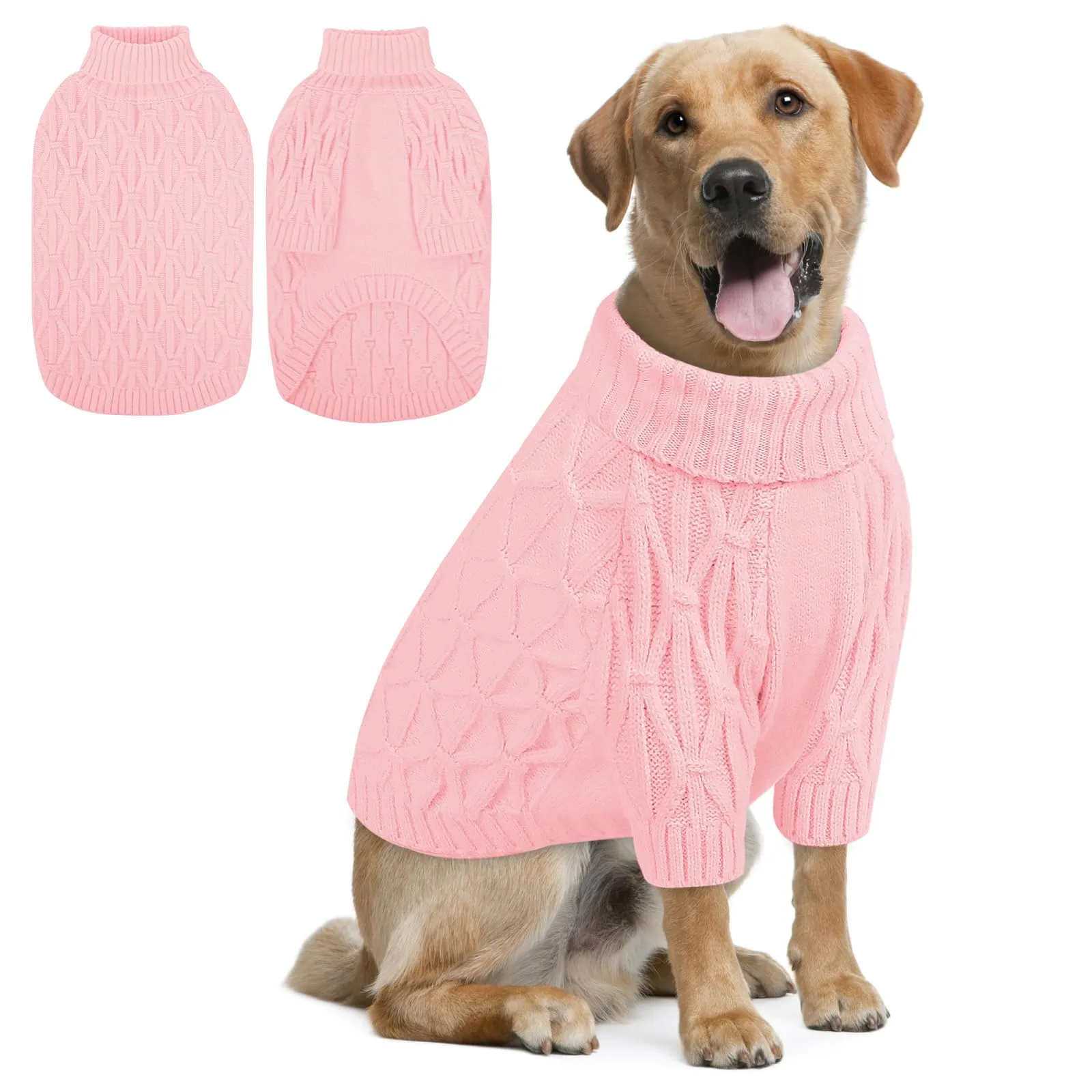 Queenmore Maglione per Whippet, Maglioncino Cane Morbida e Calda, Felpa Cane Grande per Labrador, Golden Retriever e Border Collie, Rosa, 2XL - immagine 1