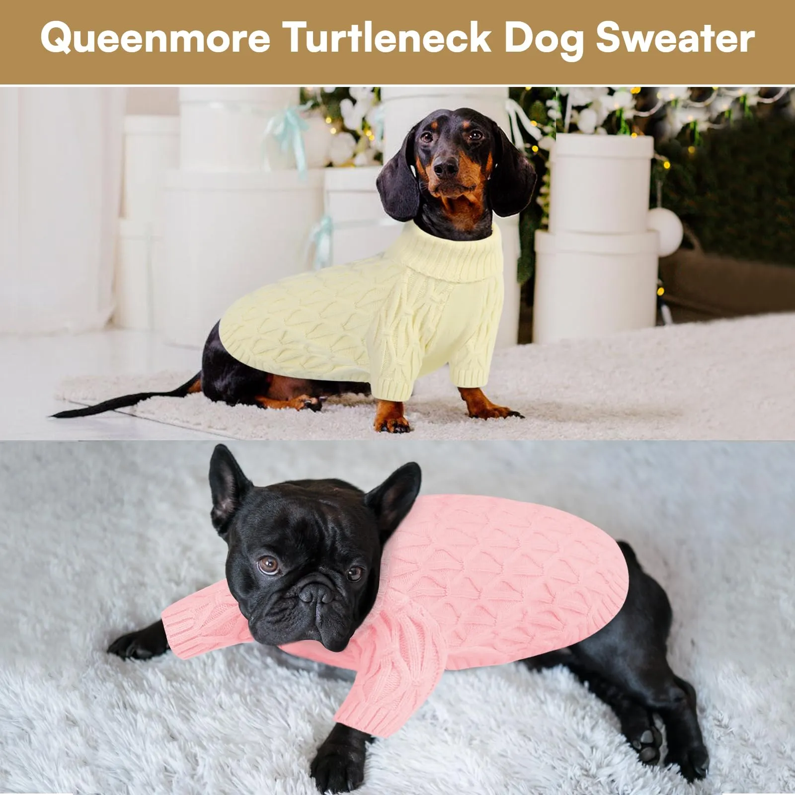 Queenmore Maglione per Whippet, Maglioncino Cane Morbida e Calda, Felpa Cane Grande per Labrador, Golden Retriever e Border Collie, Rosa, 2XL - immagine 3