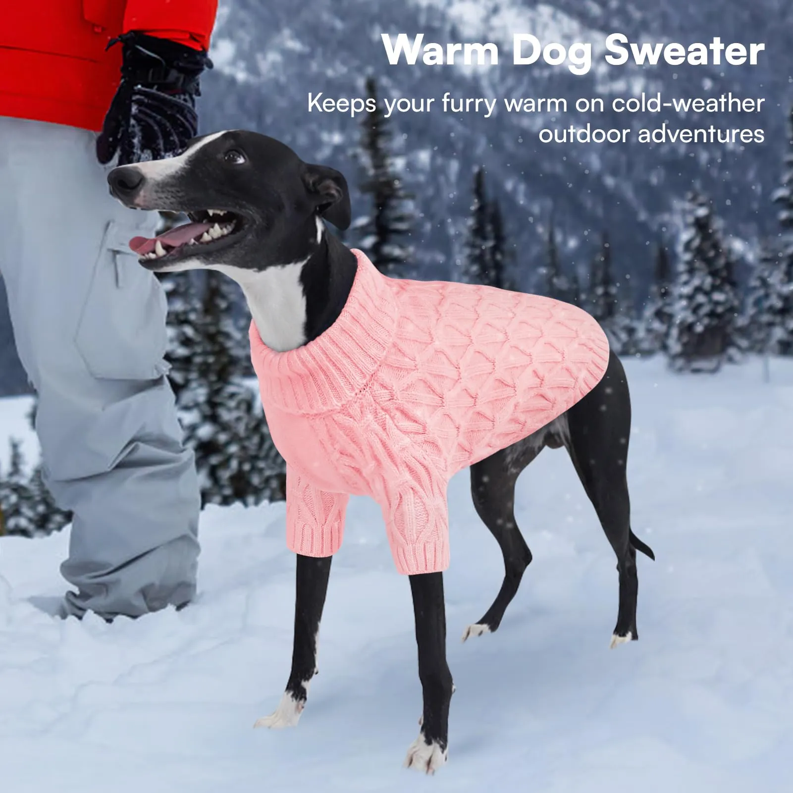 Queenmore Maglione per Whippet, Maglioncino Cane Morbida e Calda, Felpa Cane Grande per Labrador, Golden Retriever e Border Collie, Rosa, 2XL - immagine 7