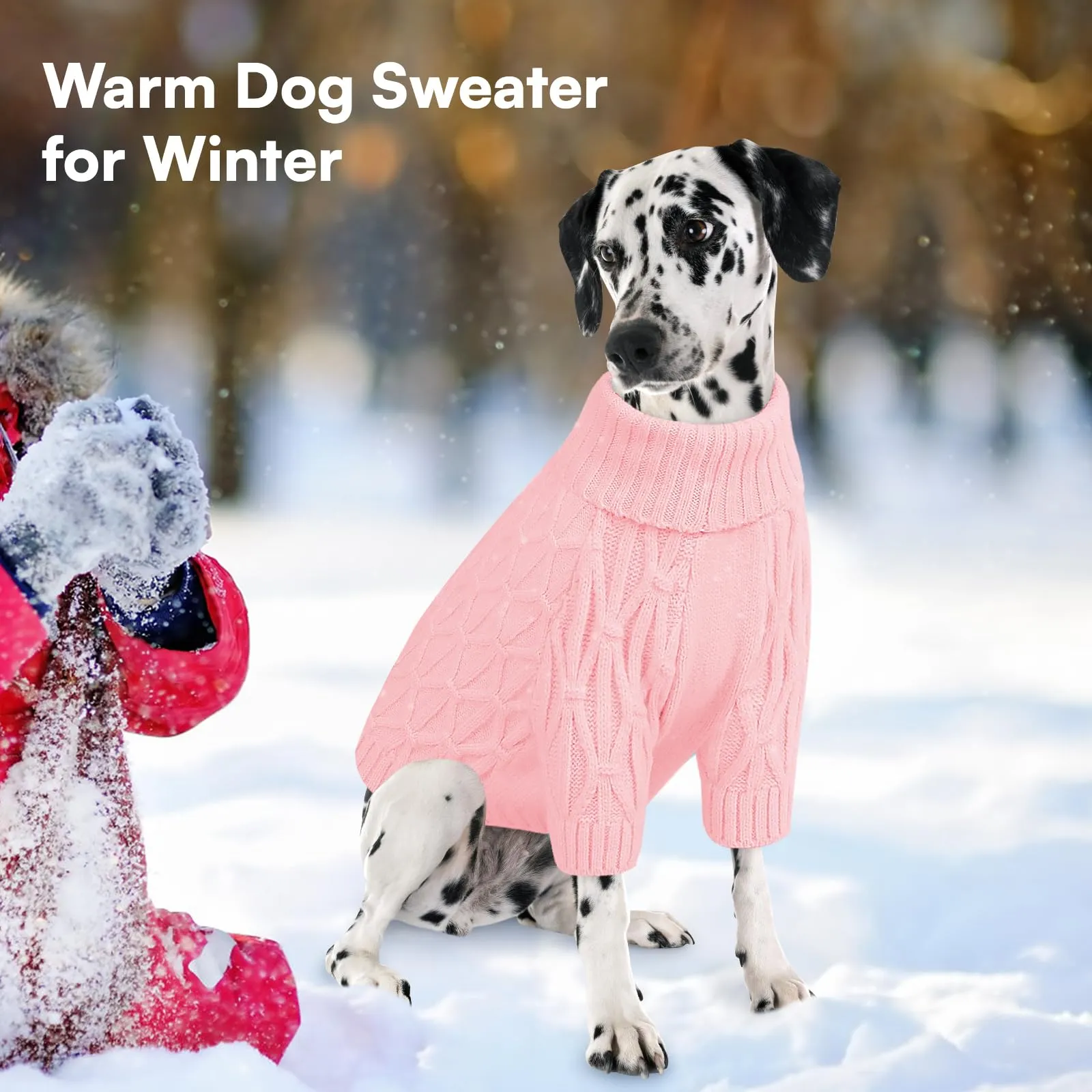 Queenmore Maglione per Whippet, Maglioncino Cane Morbida e Calda, Felpa Cane Grande per Labrador, Golden Retriever e Border Collie, Rosa, 2XL - immagine 8