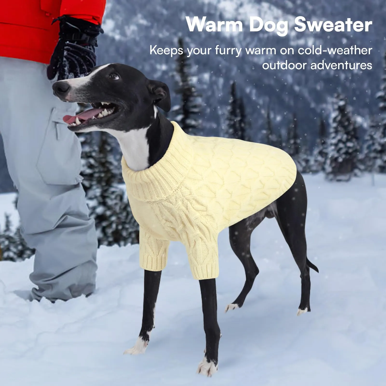 Queenmore Maglione per Cani di Taglia Grande, Maglioni per Cani di Taglia Grande Maschio Femmina, Maglione a Maglia Autunnale del Ringraziamento per Cani, Maglione a Collo Alto Spesso per Cani - immagine 7