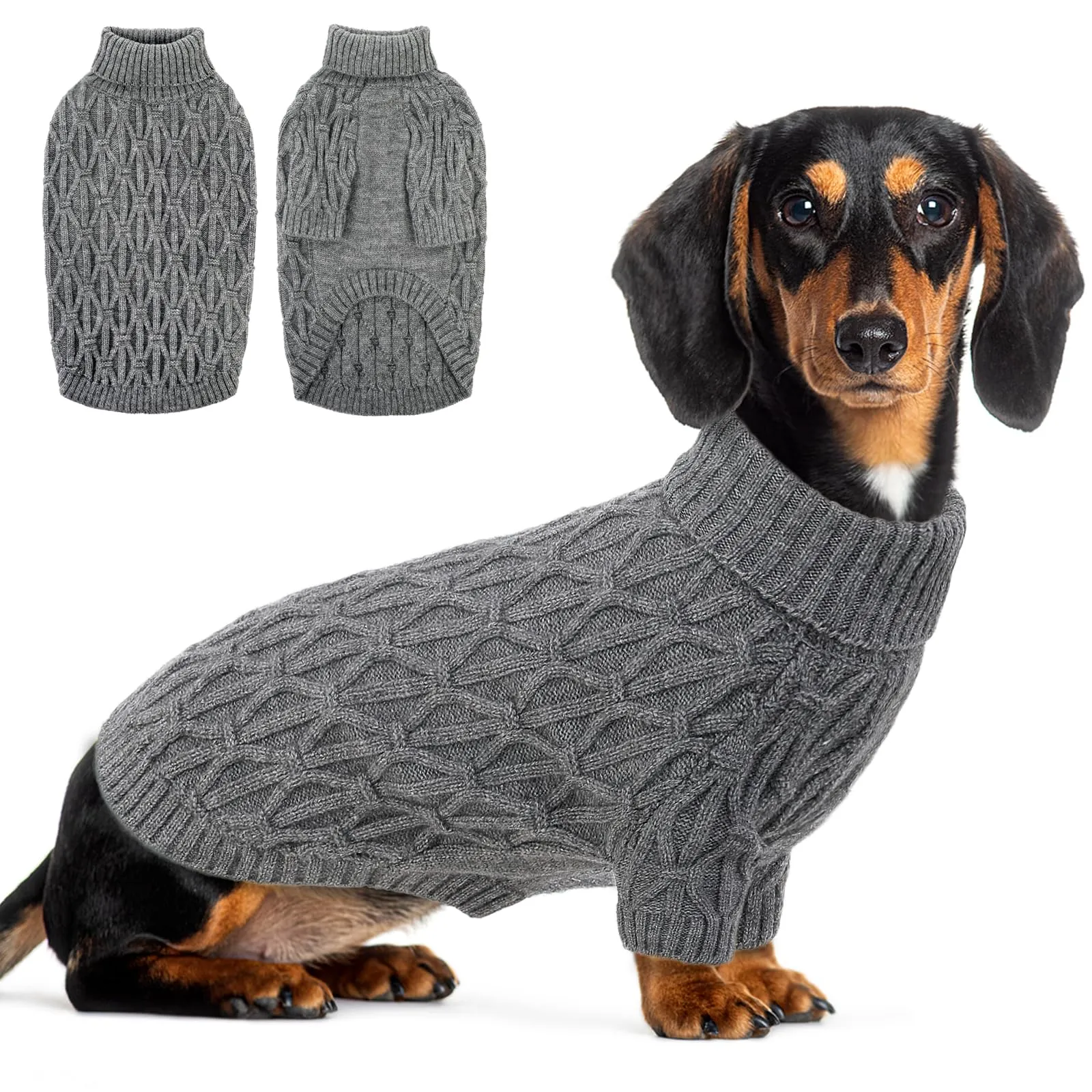 Queenmore Maglione Natalizio per Cani, Morbido e Elasticizzato, Maglioncino Cane per Maltese, Lagotto Romagnolo, Pomeranian e Barboncino, Grigio, S - immagine 1