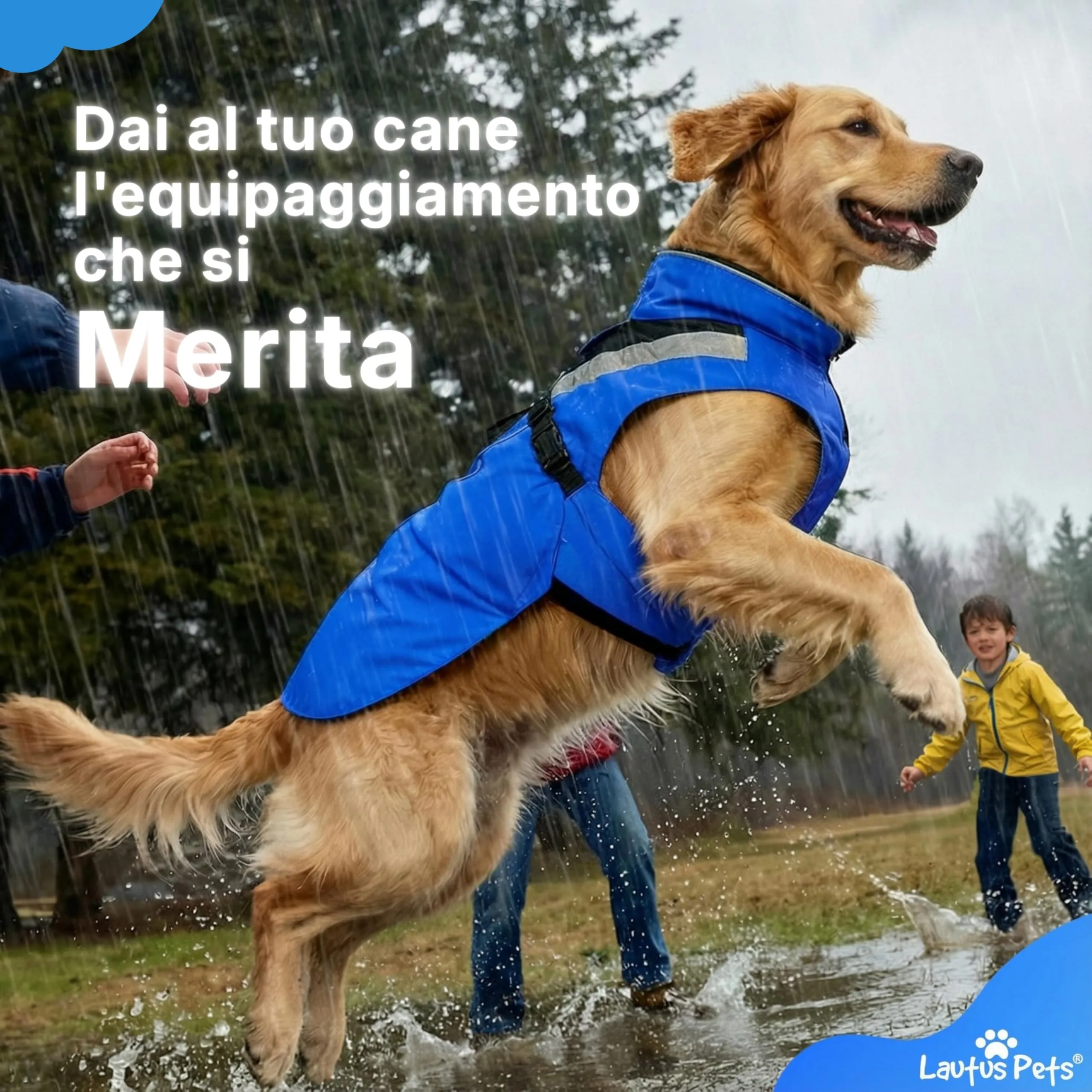 Lautus Pets Impermeabile Cane, Accessori Per Cani, Strisce Riflettenti - immagine 2