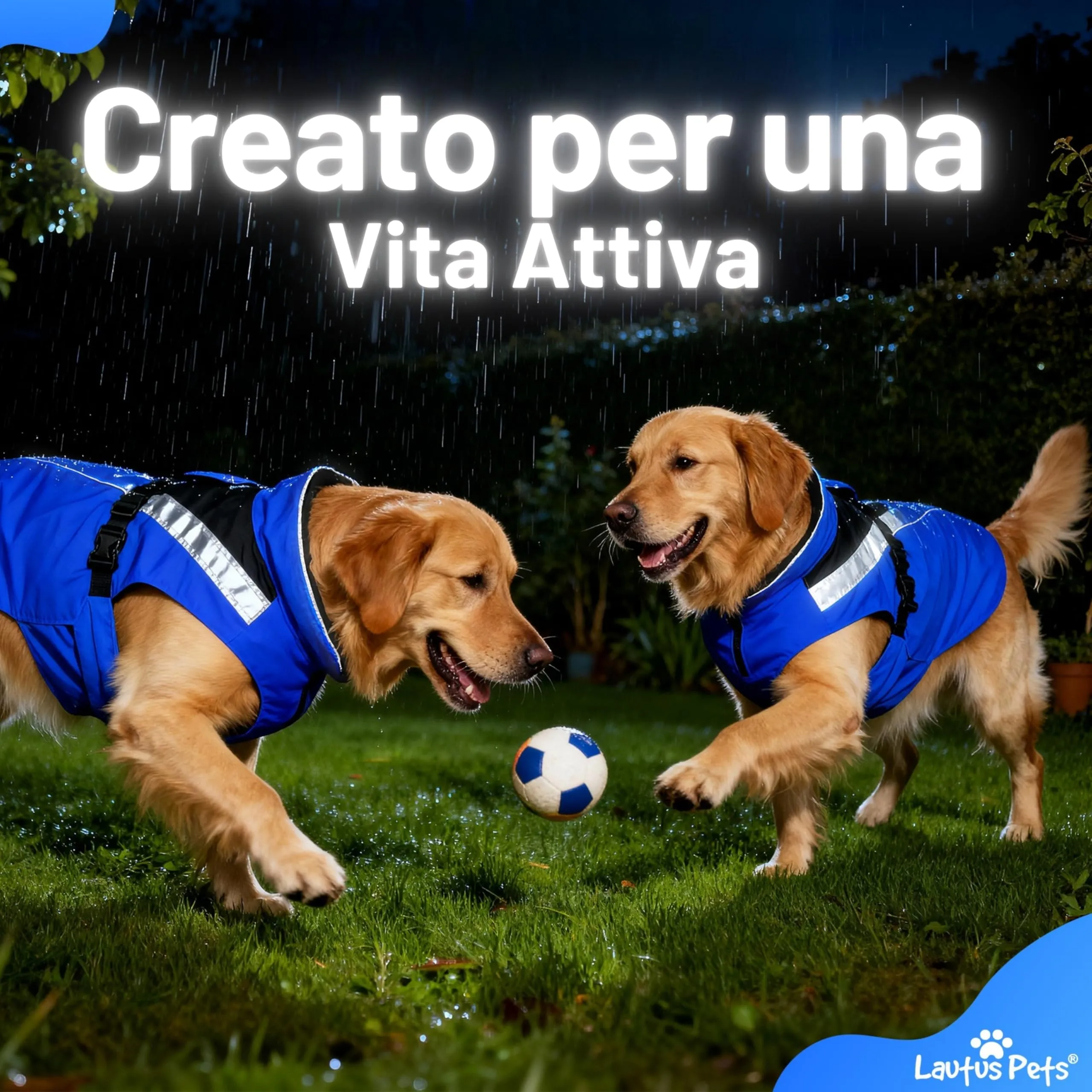 Lautus Pets Impermeabile Cane, Accessori Per Cani, Strisce Riflettenti - immagine 3
