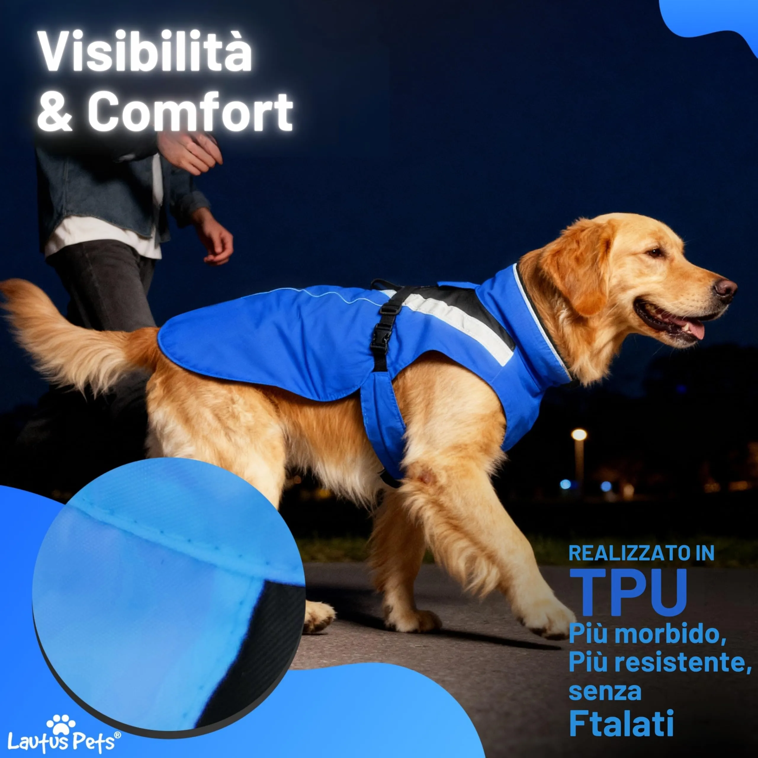 Lautus Pets Impermeabile Cane, Accessori Per Cani, Strisce Riflettenti - immagine 4