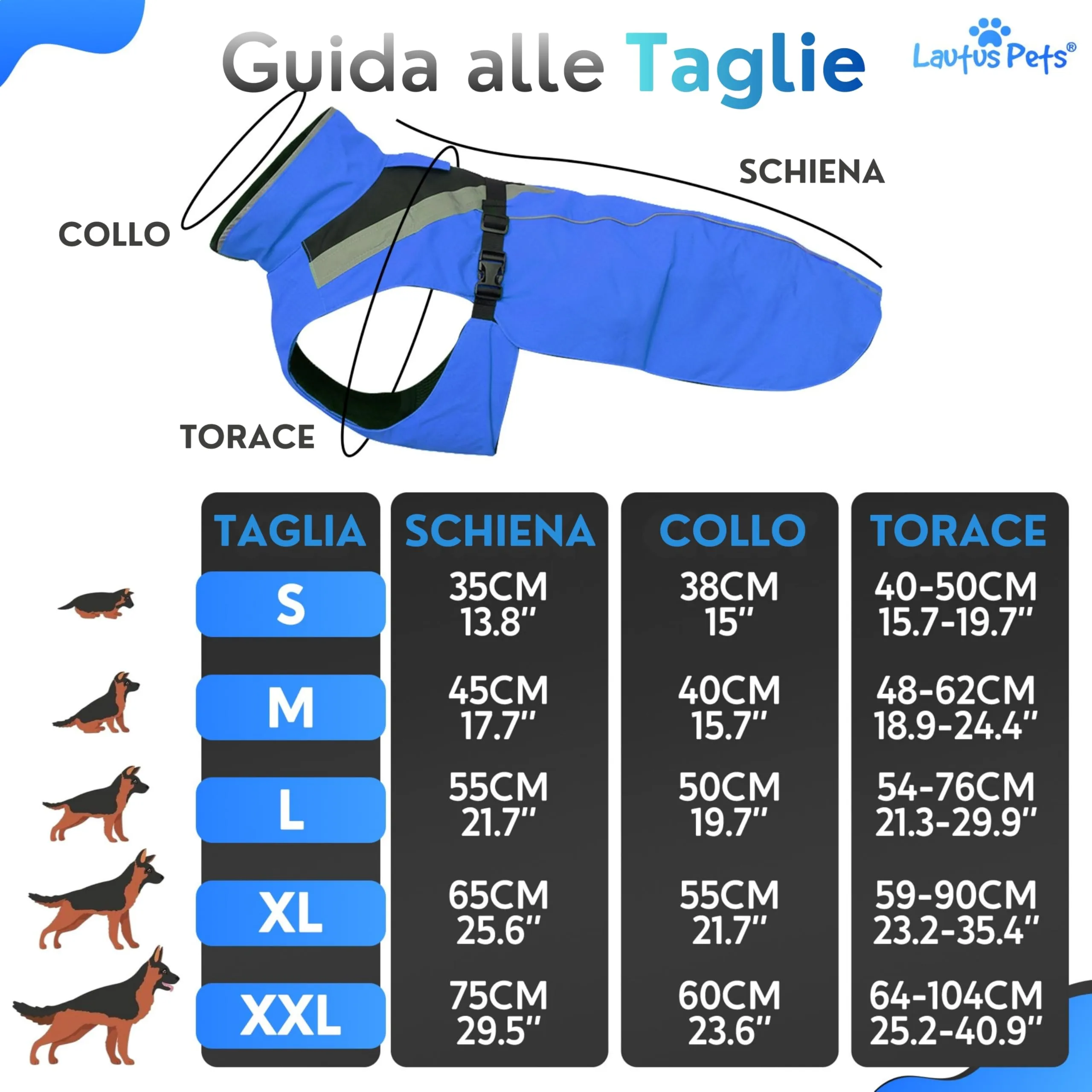 Lautus Pets Impermeabile Cane, Accessori Per Cani, Strisce Riflettenti - immagine 7