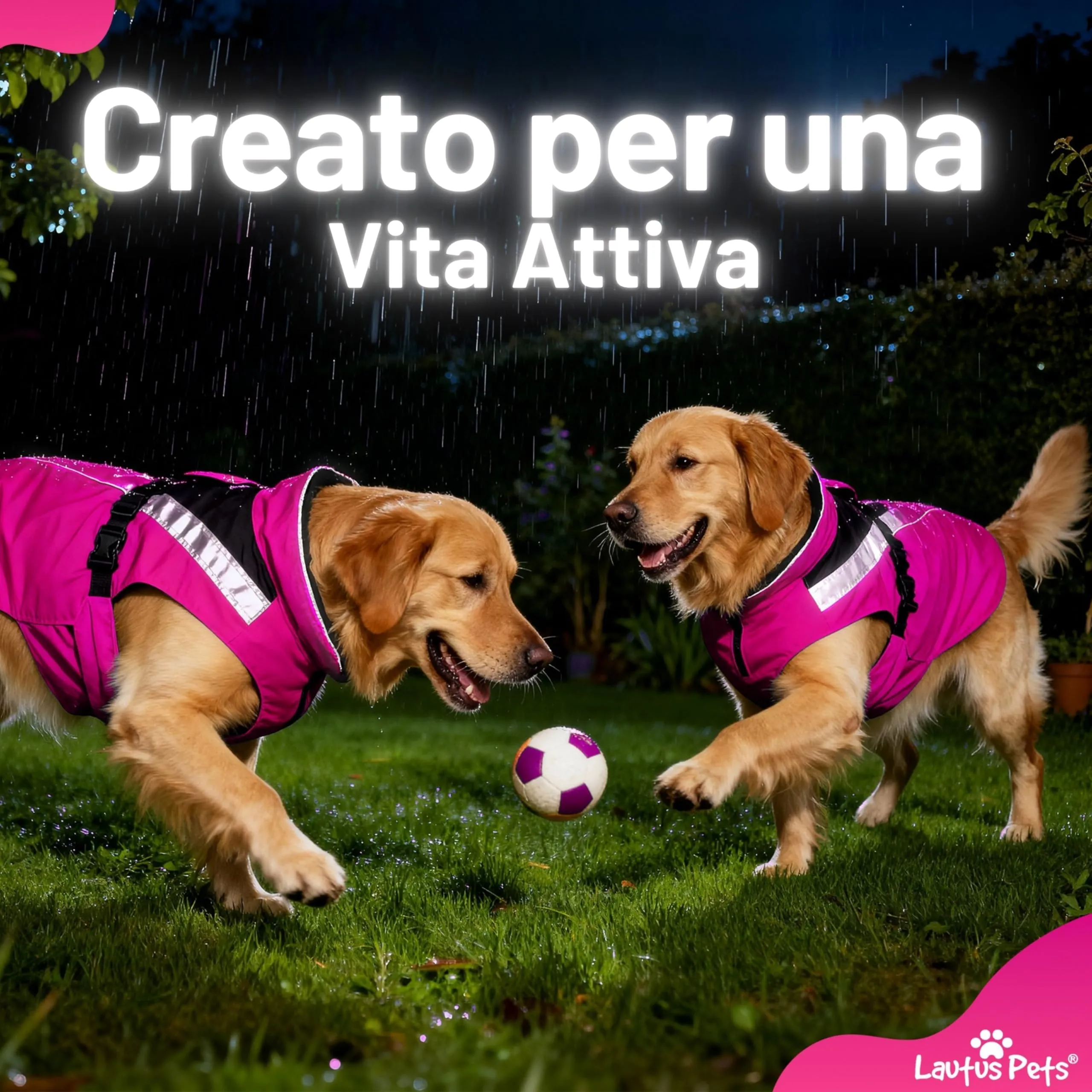 Lautus Pets Impermeabile Cane, Accessori Per Cani, Strisce Riflettenti - immagine 3