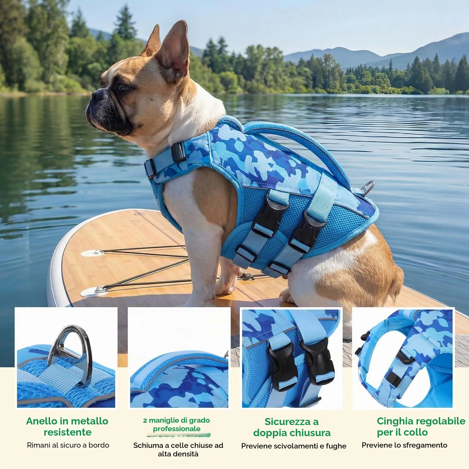 KONVINIT Giubbotto di Salvataggio per Cani con Maniglia - Alta Visibilità con Bande Riflettenti, Galleggiabilità Ottimale, Struttura Resistente, per Sicurezza in Mare, Lago o Piscina - immagine 3