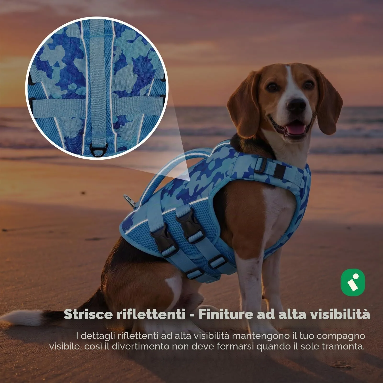 KONVINIT Giubbotto di Salvataggio per Cani con Maniglia - Alta Visibilità con Bande Riflettenti, Galleggiabilità Ottimale, Struttura Resistente, per Sicurezza in Mare, Lago o Piscina - immagine 6