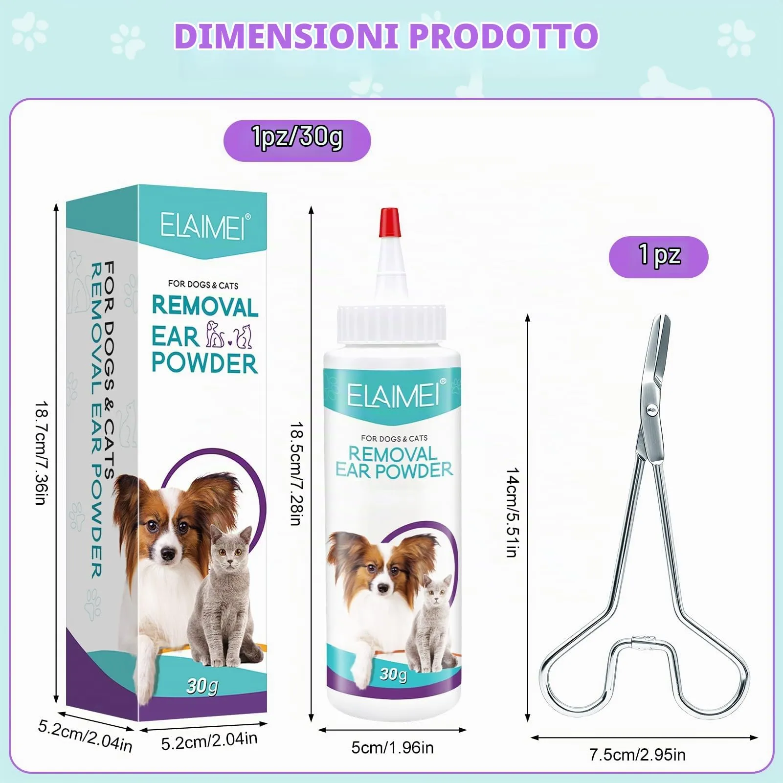 exatta Pulizia Orecchie Cane,Polvere per Pulizia Orecchie Cani - immagine 2