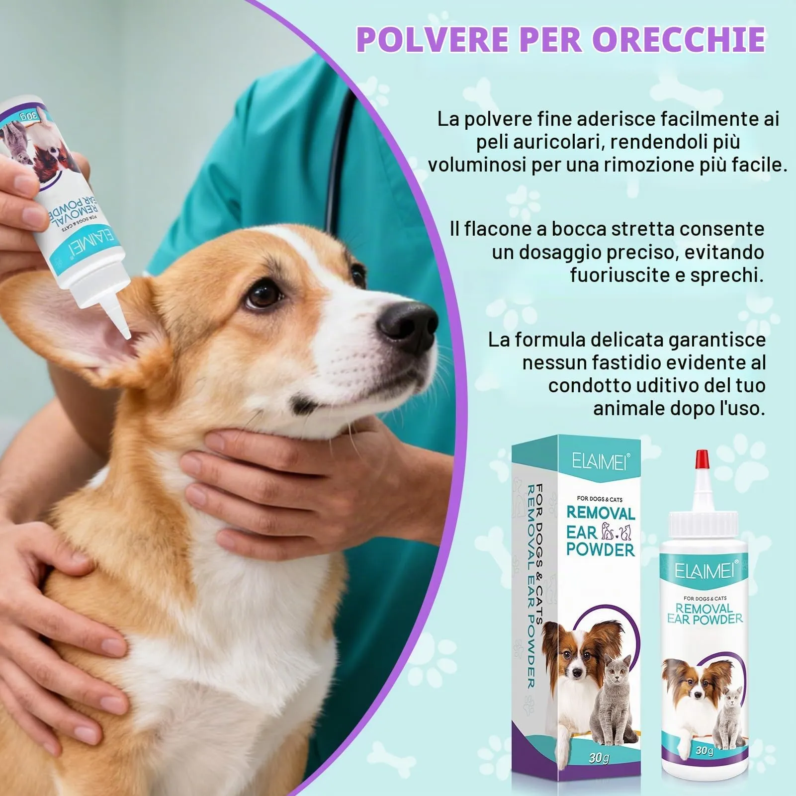 exatta Pulizia Orecchie Cane,Polvere per Pulizia Orecchie Cani - immagine 4