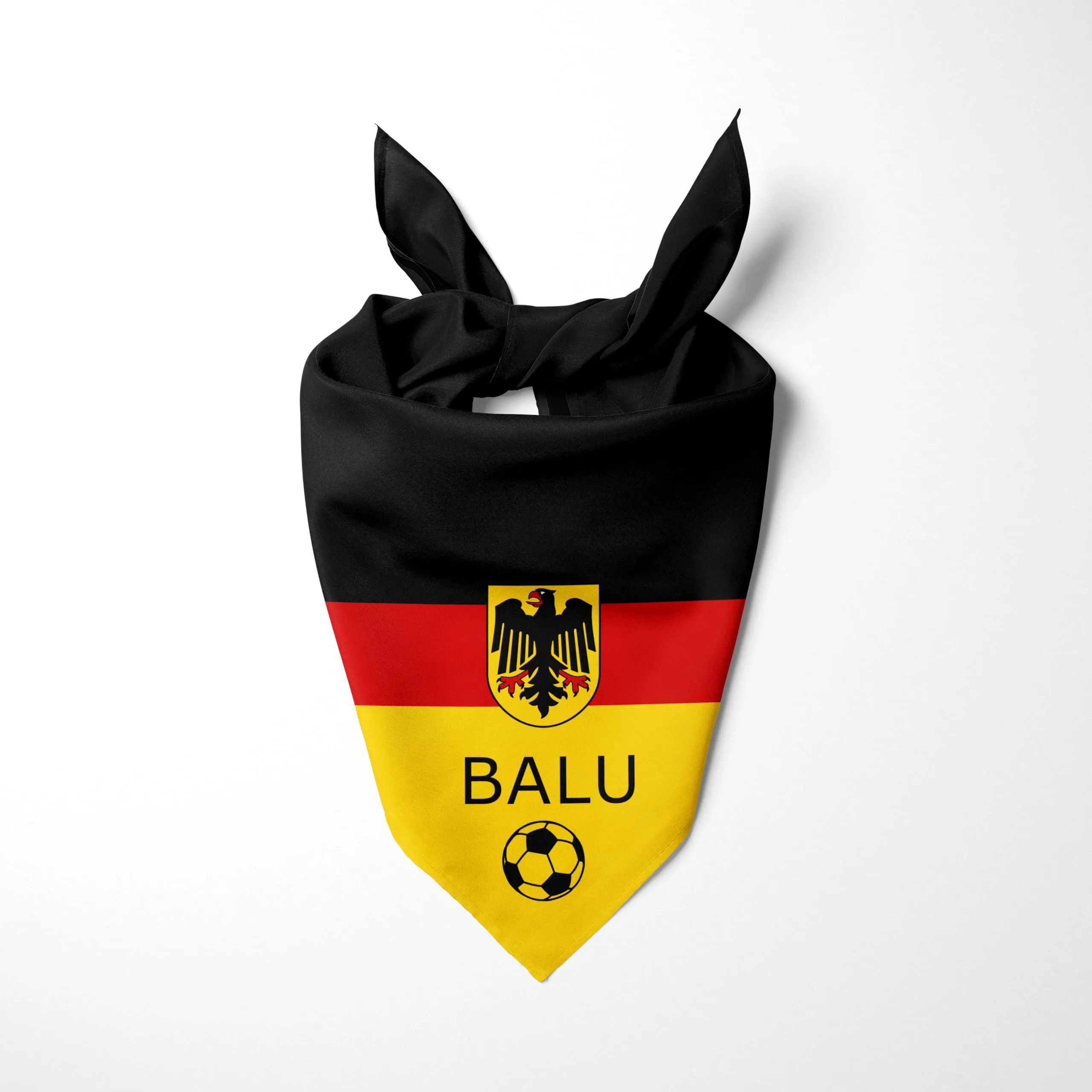 Bandana Personalizzata per Cane con Nome – Foulard per Cani Personalizzabile con Testo e Simbolo – Lavabile – Prodotto e Personalizzato in Europa (Germania con aquila, M) - immagine 2