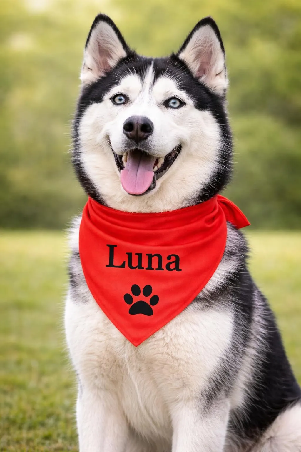 Bandana Personalizzata per Cane con Nome – Foulard per Cani Personalizzabile con Testo e Simbolo – Lavabile – Prodotto e Personalizzato in Europa (Tinta unita, S) - immagine 1