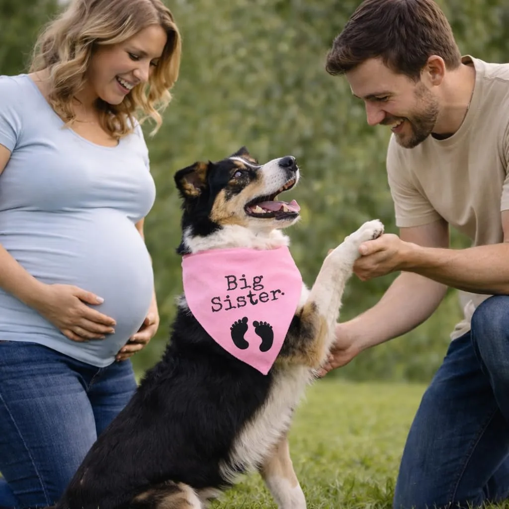 Bandana Personalizzata per Cane con Nome – Foulard per Cani Personalizzabile con Testo e Simbolo – Lavabile – Prodotto e Personalizzato in Europa (Baby Shower, M) - immagine 3