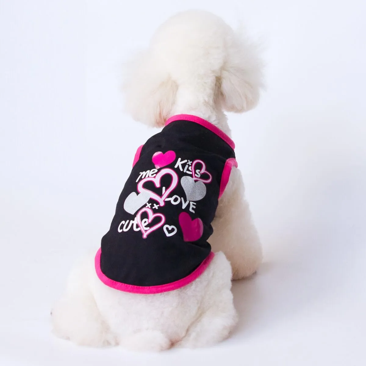Izefia 4 Pezzi Magliette per Cani 4pz Traspirante Amore Mamma PapÀ Ragazzo Ragazza Canotta Estiva Fresca Maglietta per Piccolo Cane Cucciolo Gatto Medio - immagine 5