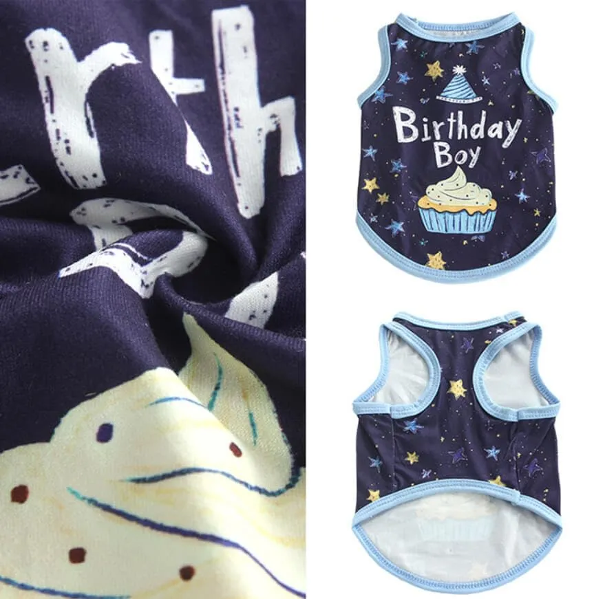 Izefia Magliette per Cani Vestiti Traspiranti Principessa Compleanno Ragazzo Ragazza Canotta Estiva Fresca Maglietta per Piccolo Cane Cucciolo Gatto Medio - immagine 5