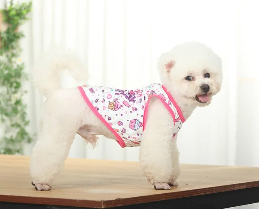 Izefia Magliette per Cani Vestiti Traspiranti Principessa Compleanno Ragazzo Ragazza Canotta Estiva Fresca Maglietta per Piccolo Cane Cucciolo Gatto Medio - immagine 3