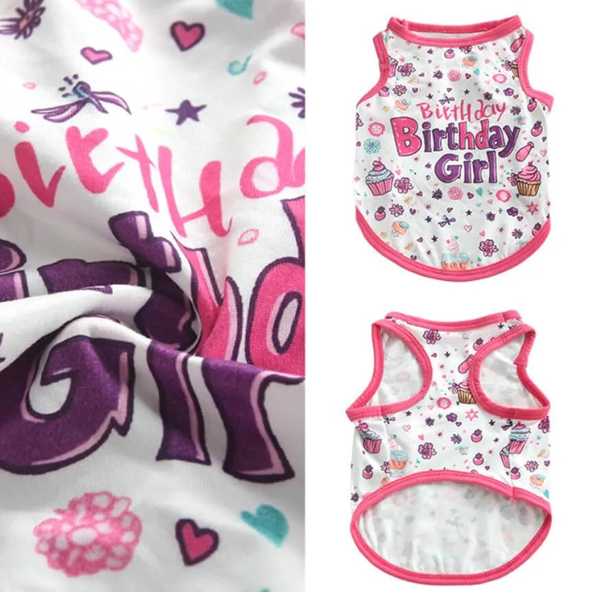 Izefia Magliette per Cani Vestiti Traspiranti Principessa Compleanno Ragazzo Ragazza Canotta Estiva Fresca Maglietta per Piccolo Cane Cucciolo Gatto Medio - immagine 6