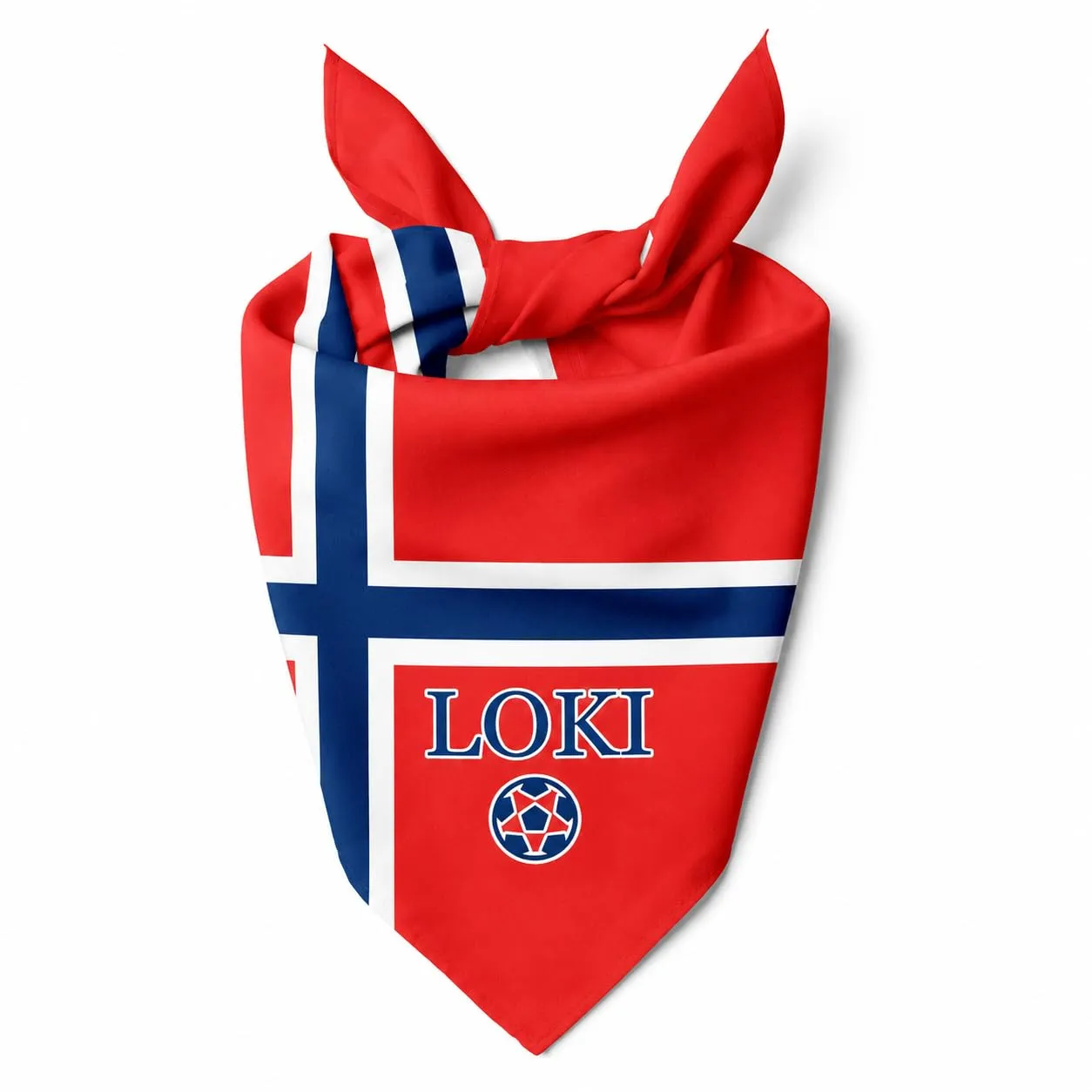 Bandana Personalizzata per Cane con Nome – Foulard per Cani Personalizzabile con Testo e Simbolo – Lavabile – Prodotto e Personalizzato in Europa (Norvegia, XL) - immagine 1