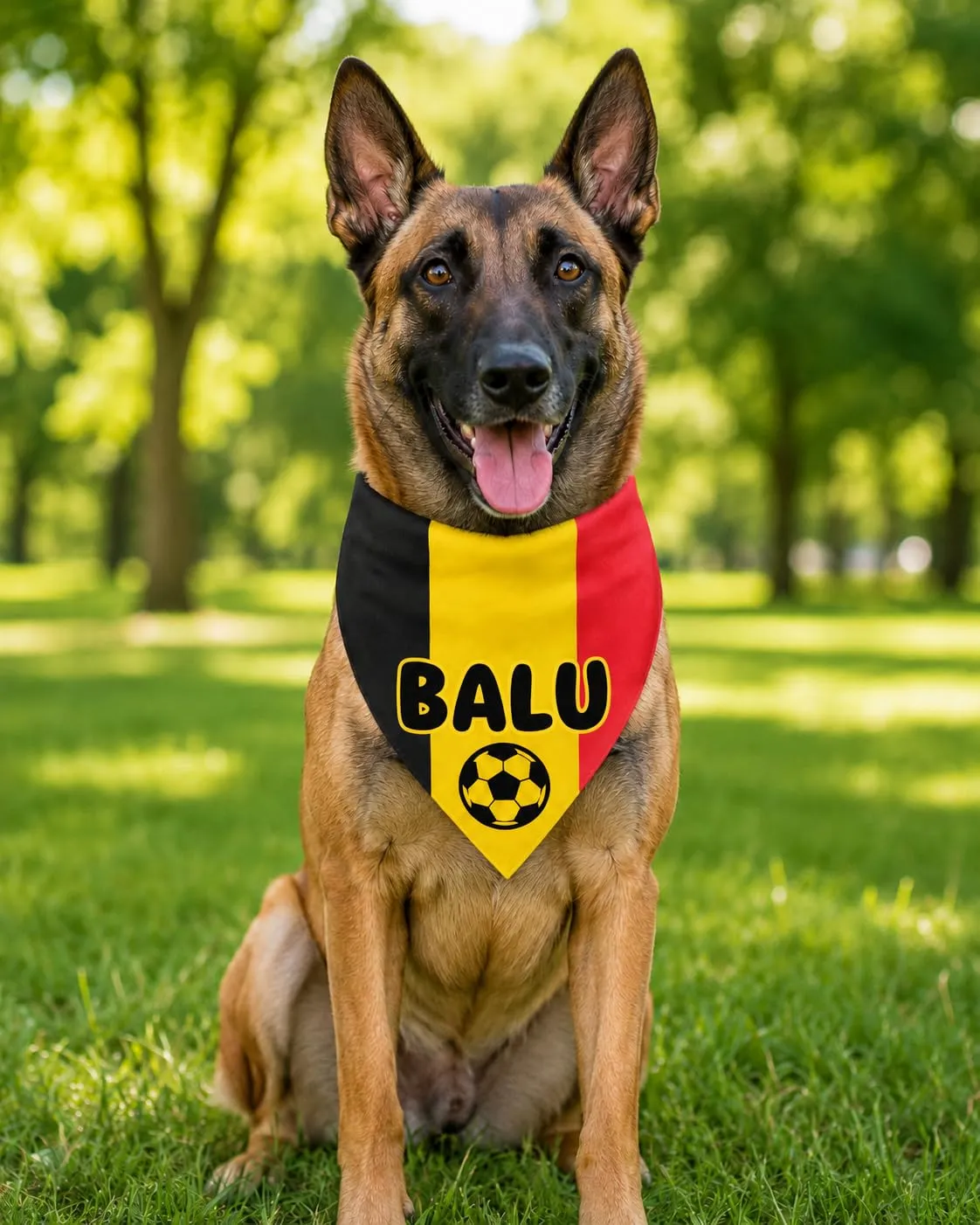 Bandana Personalizzata per Cane con Nome – Foulard per Cani Personalizzabile con Testo e Simbolo – Lavabile – Prodotto e Personalizzato in Europa (Belgio, M) - immagine 2