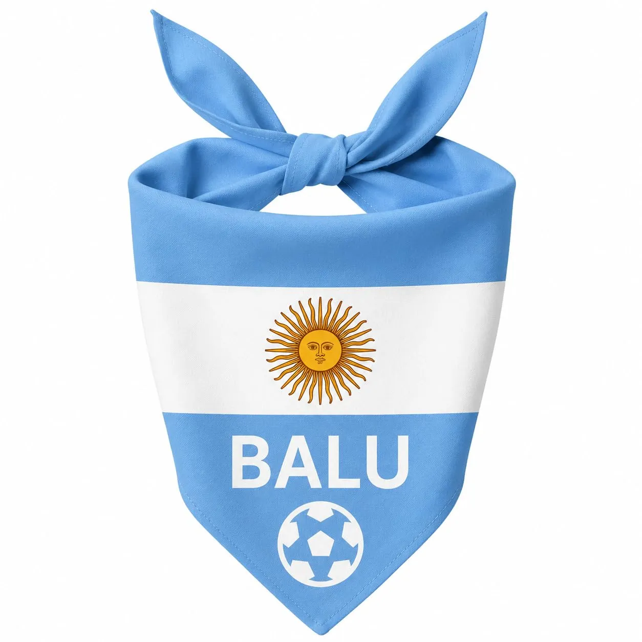Bandana Personalizzata per Cane con Nome – Foulard per Cani Personalizzabile con Testo e Simbolo – Lavabile – Prodotto e Personalizzato in Europa (Argentina, L) - immagine 1
