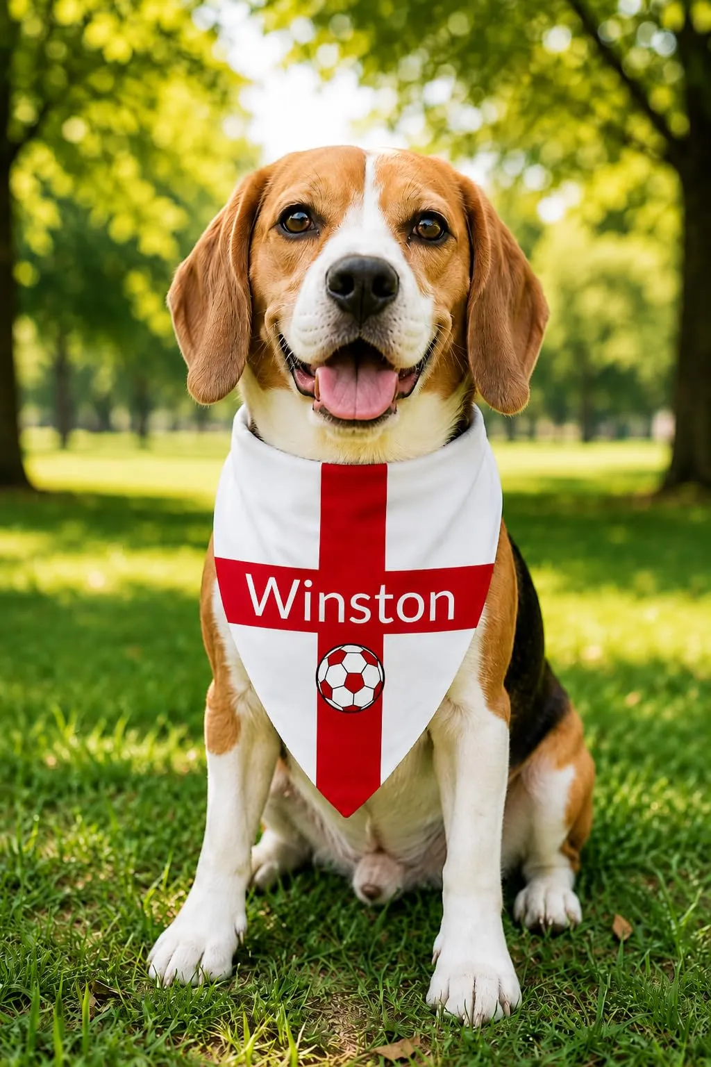 Bandana Personalizzata per Cane con Nome – Foulard per Cani Personalizzabile con Testo e Simbolo – Lavabile – Prodotto e Personalizzato in Europa (Inghilterra, L) - immagine 2