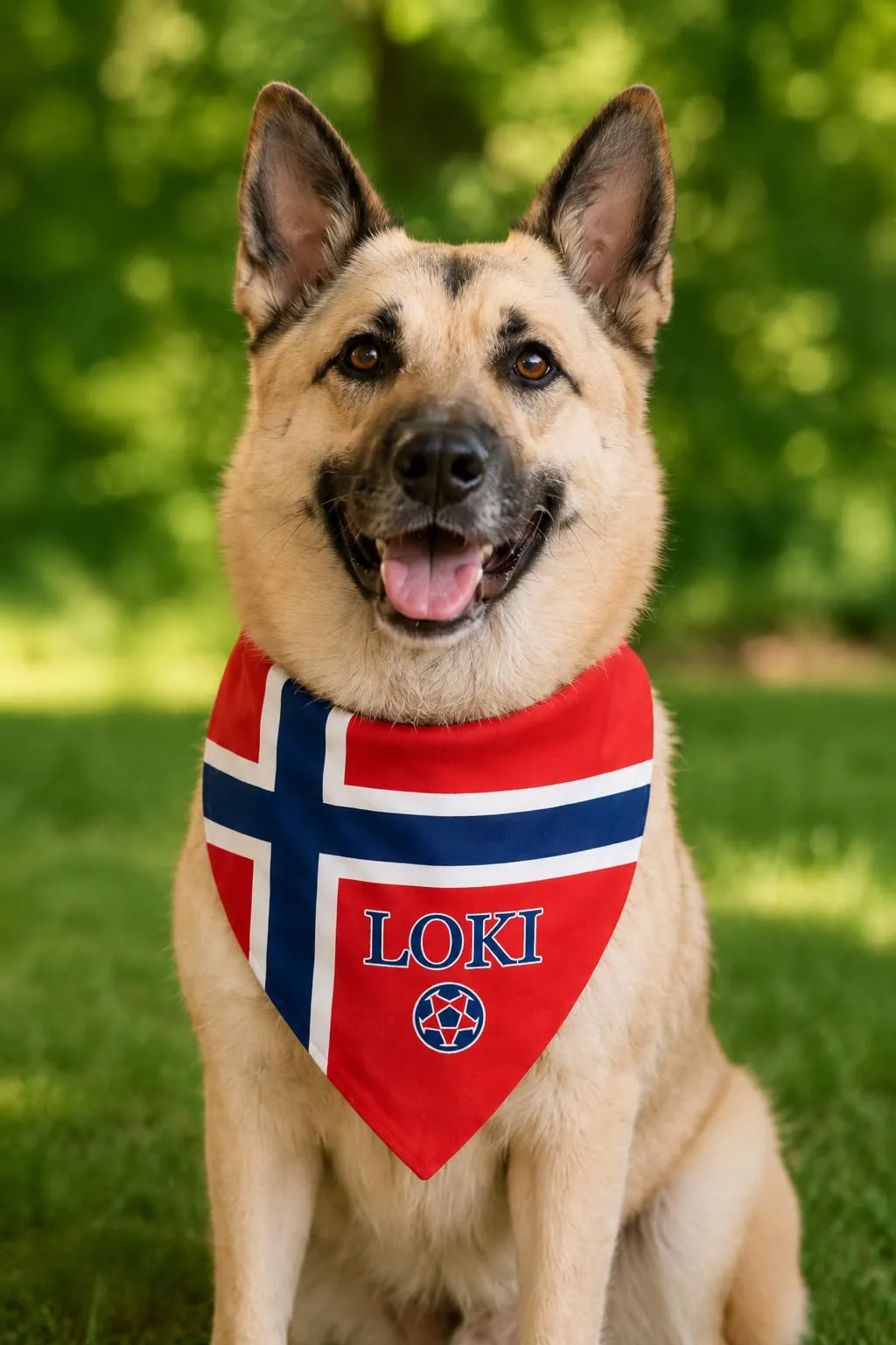 Bandana Personalizzata per Cane con Nome – Foulard per Cani Personalizzabile con Testo e Simbolo – Lavabile – Prodotto e Personalizzato in Europa (Norvegia, S) - immagine 2