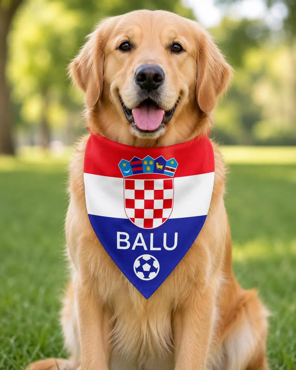 Bandana Personalizzata per Cane con Nome – Foulard per Cani Personalizzabile con Testo e Simbolo – Lavabile – Prodotto e Personalizzato in Europa (Croazia, L) - immagine 2