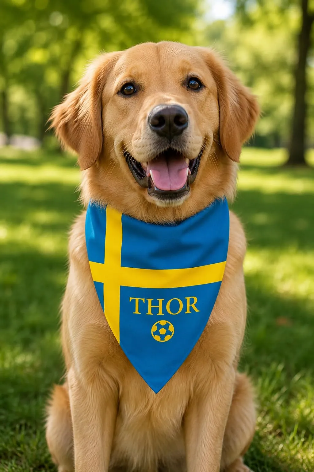 Bandana Personalizzata per Cane con Nome – Foulard per Cani Personalizzabile con Testo e Simbolo – Lavabile – Prodotto e Personalizzato in Europa (Svezia, XL) - immagine 2