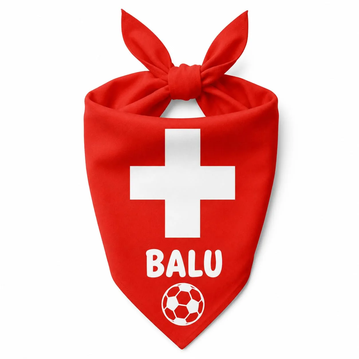 Bandana Personalizzata per Cane con Nome – Foulard per Cani Personalizzabile con Testo e Simbolo – Lavabile – Prodotto e Personalizzato in Europa (Svizzera, M) - immagine 1