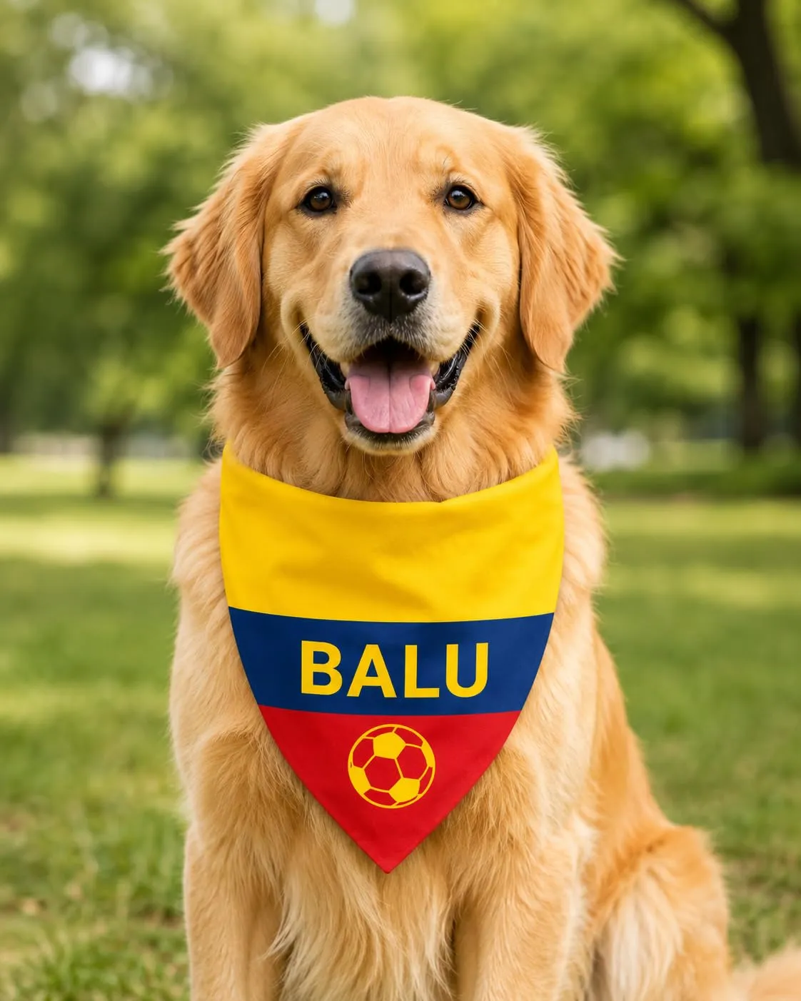 Bandana Personalizzata per Cane con Nome – Foulard per Cani Personalizzabile con Testo e Simbolo – Lavabile – Prodotto e Personalizzato in Europa (Colombia, S) - immagine 2