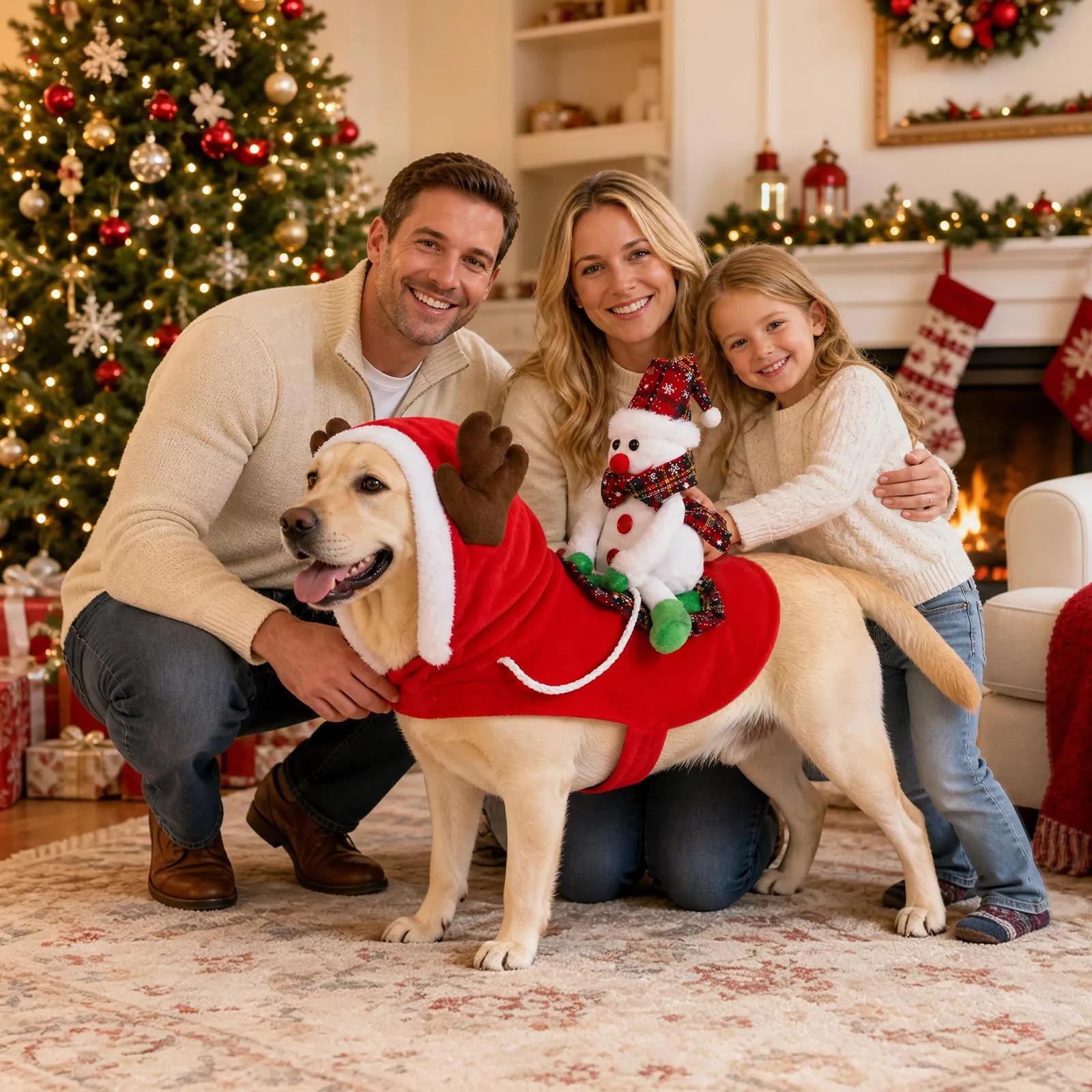 QKURT Abito Natalizio per Cani, Costumi Di Natale Per Cani - immagine 7
