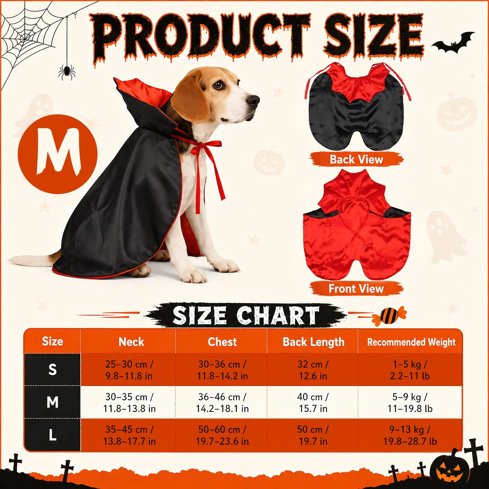 Shyllin Costumi di Halloween per Cane Gatto, Mantello Vampiro per Animale - immagine 2