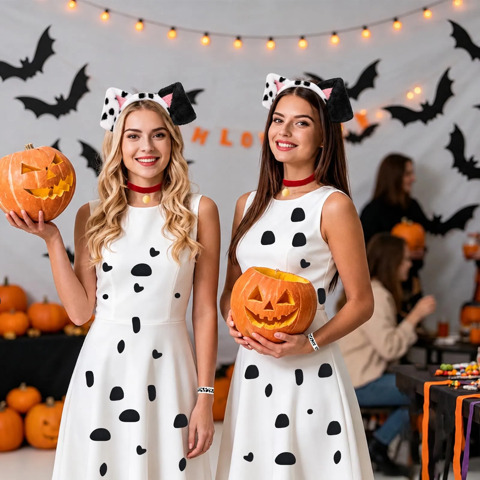 XULIDEONG Set di Costumi Animali, Cerchietto Orecchie Cane con Coda e Collana, Accessori per Costumi di Animali per Carnevale, Halloween - immagine 2