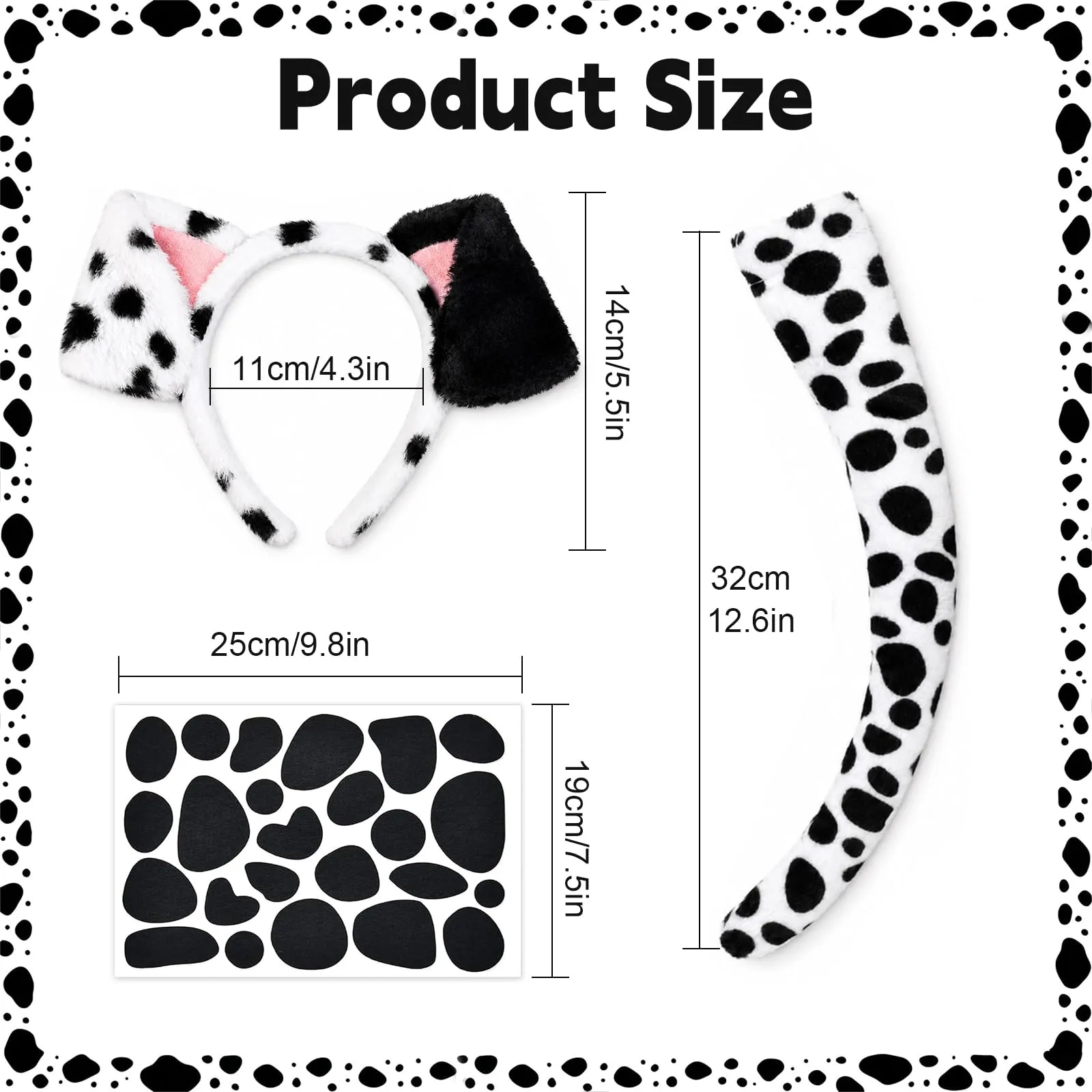 XULIDEONG Set di Costumi Animali, Cerchietto Orecchie Cane con Coda e Collana, Accessori per Costumi di Animali per Carnevale, Halloween - immagine 3