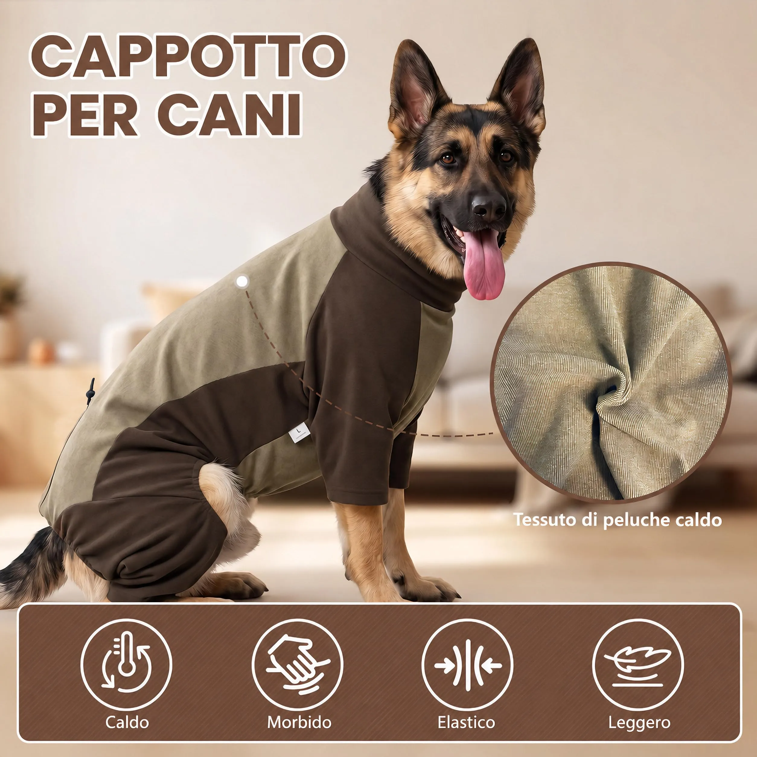 Cappotto Cane Invernale Cappottino per Cani Maglione Giacca Caldo - immagine 4