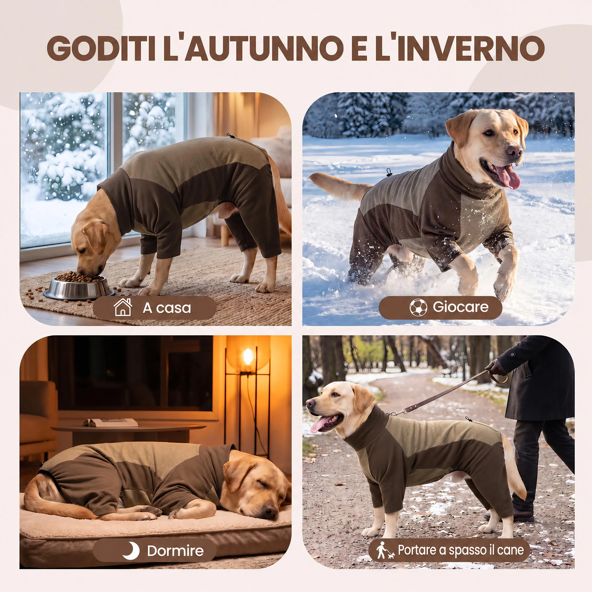 Cappotto Cane Invernale Cappottino per Cani Maglione Giacca Caldo - immagine 6