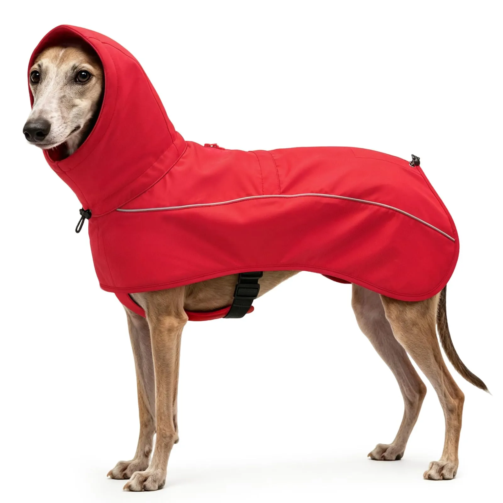 Mosucoirl Giacca impermeabile per cani, impermeabili per cani Cappotti da pioggia riflettenti con cappuccio Poncho a prova di neve per cani piccoli e medi grandi - immagine 1