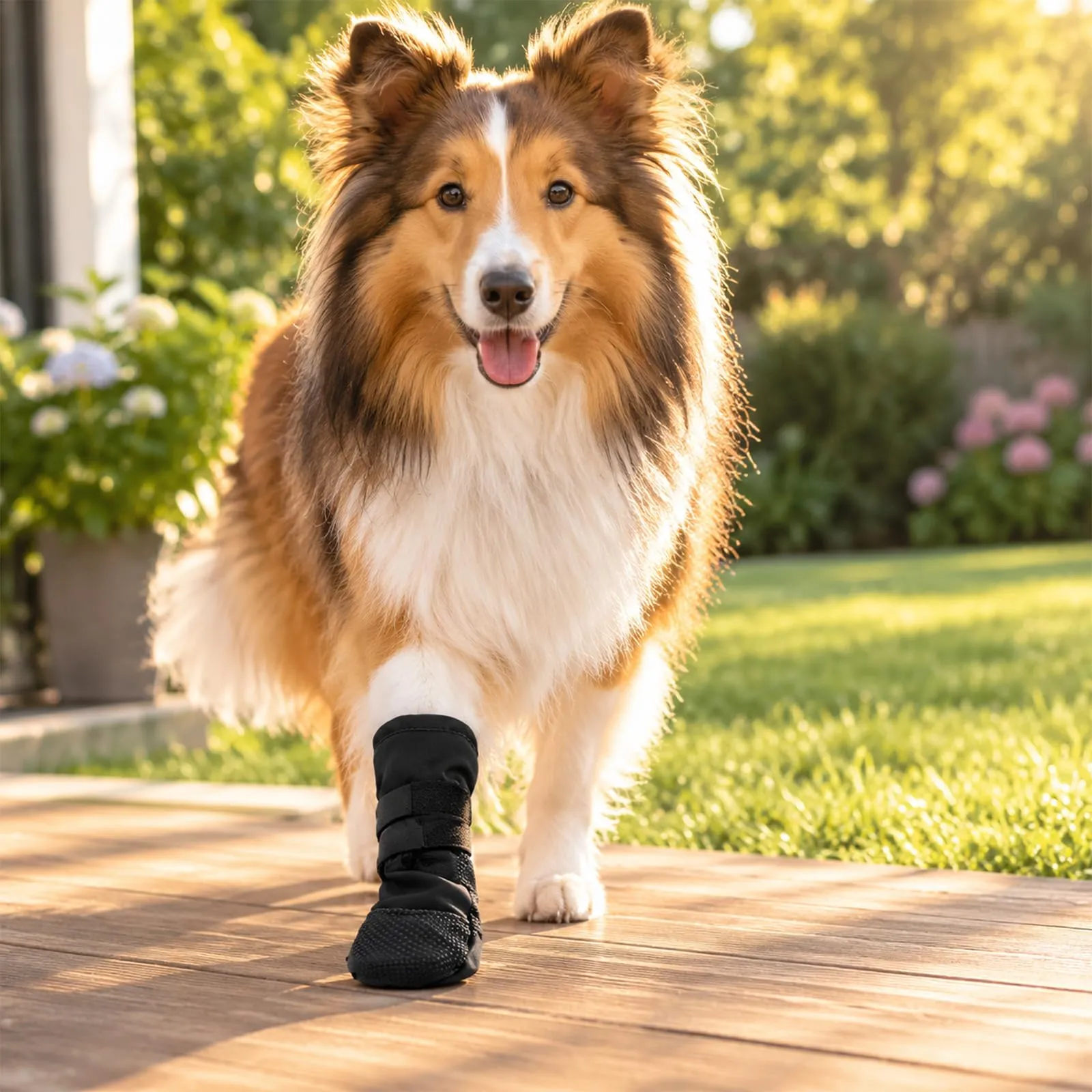 Scarpe per cani con protezione per zampe, regolabili, antiscivolo - immagine 7