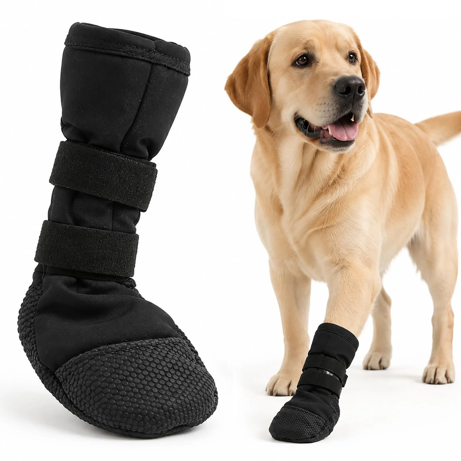 Scarpe per cani con protezione per zampe, regolabili, antiscivolo - immagine 1