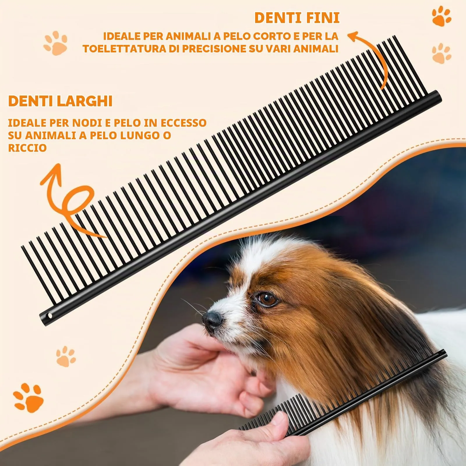 Moontay 8 In 1 Set Forbici Toelettatura Cani Professionali, Nero - immagine 6