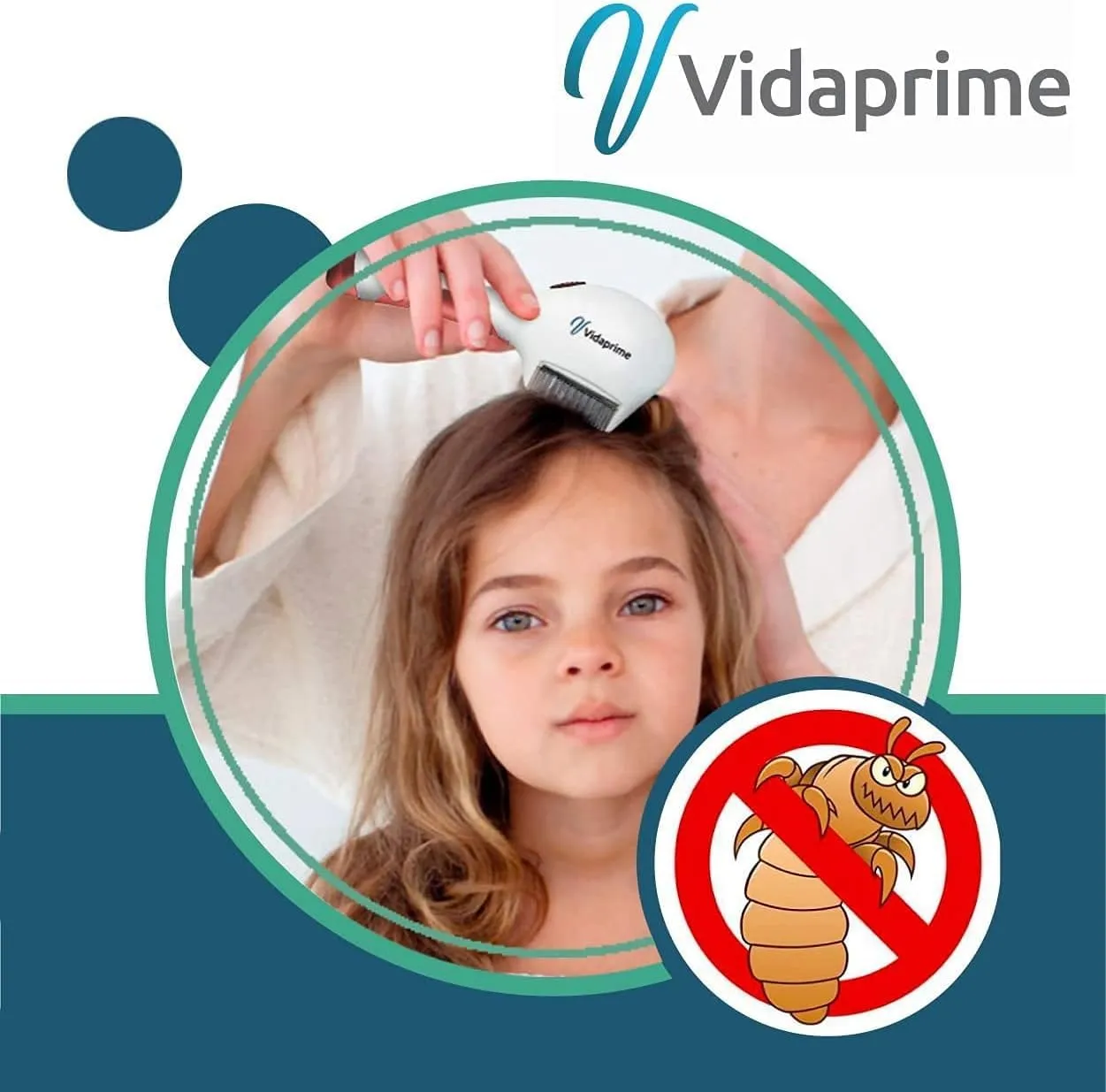Vidaprime - Pettine elettrico antipidocchi e lendini, efficace, cura ottimale dei capelli, professionale - immagine 8