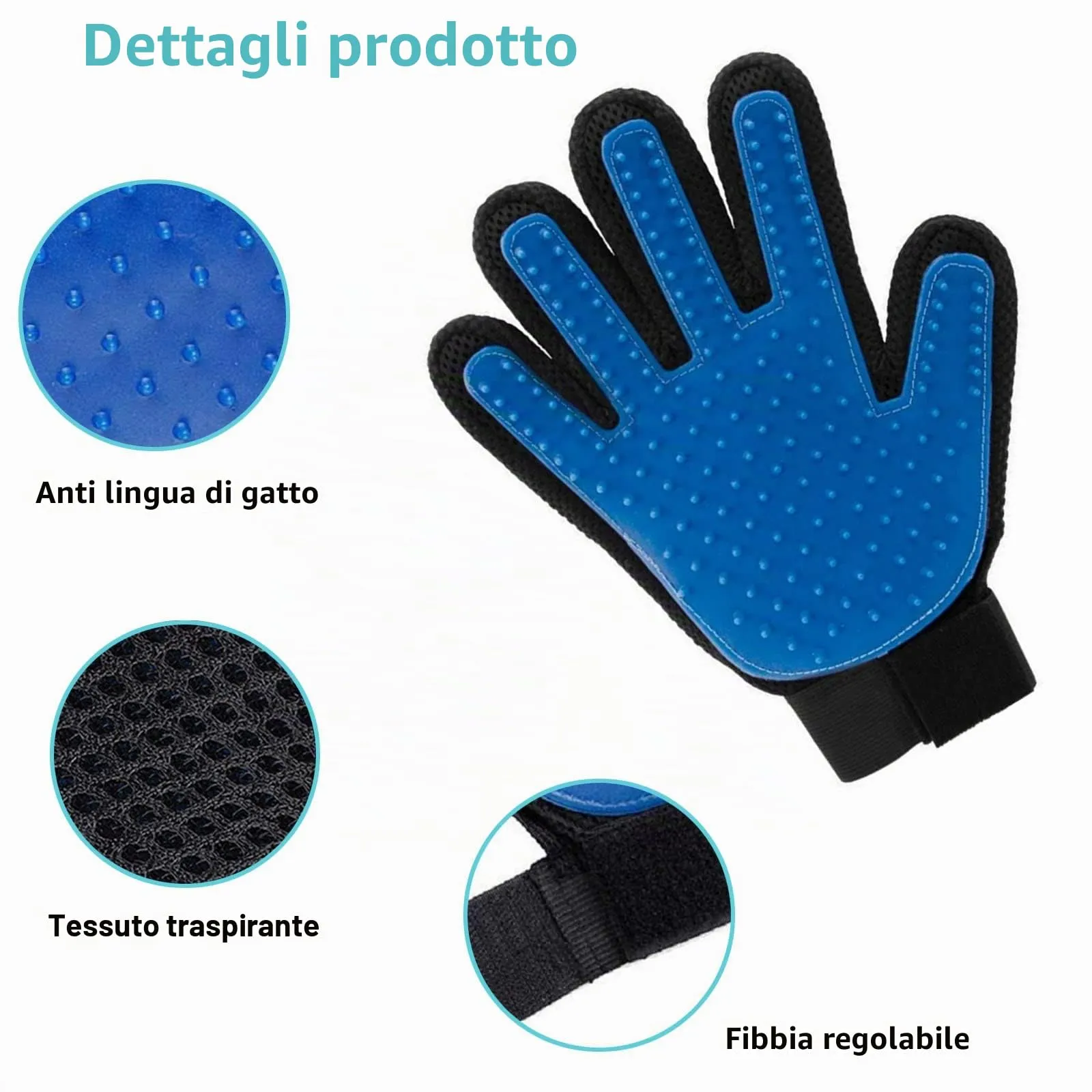 Guanto Togli Peli Animali,Guanto Spazzola per Cani Gatto,Guanto Spazzola Cani Gatto,Guanto per Pulizia Pelo Animali,Per massaggio e pulizia degli animali domestici, cura efficace dei capelli - immagine 3