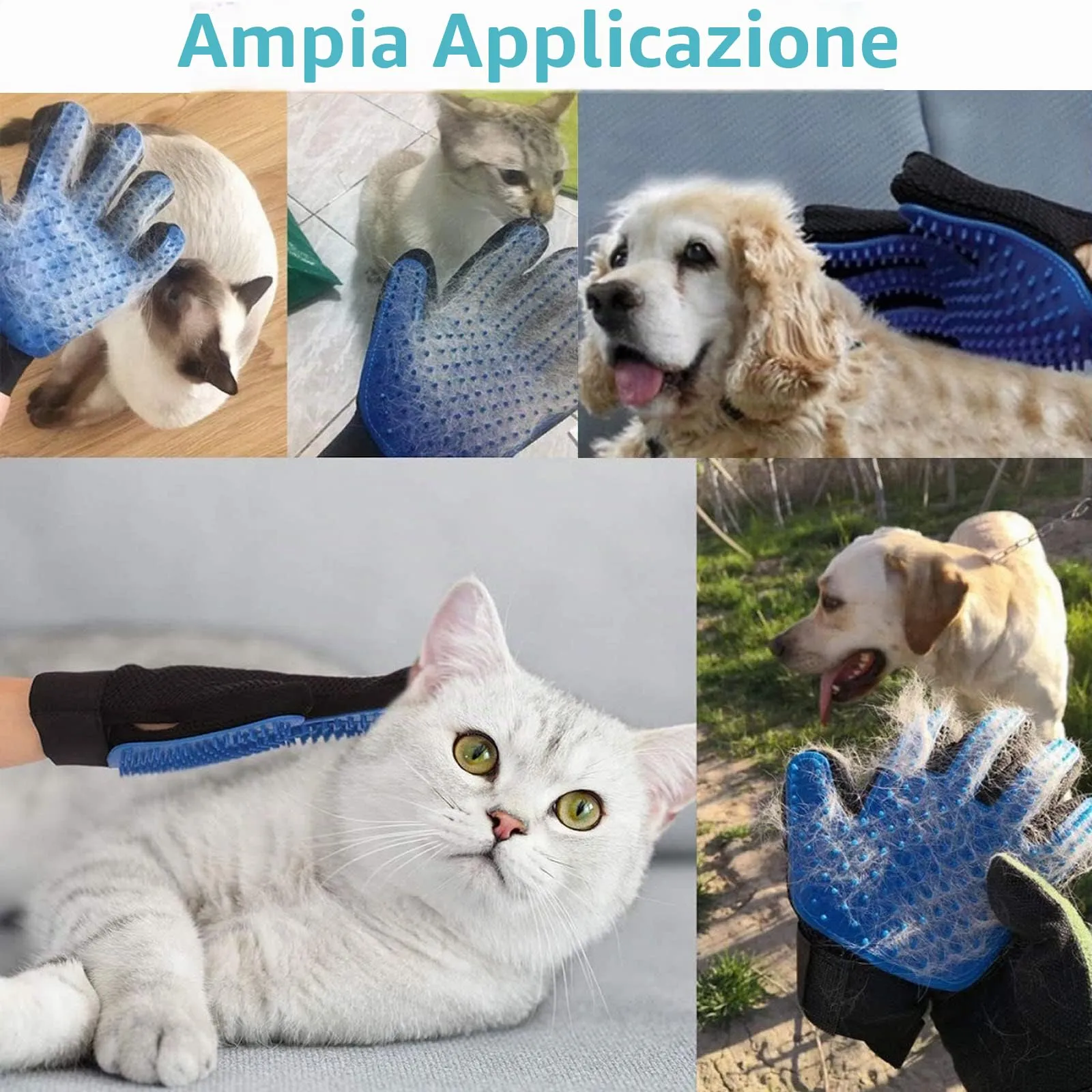 Guanto Togli Peli Animali,Guanto Spazzola per Cani Gatto,Guanto Spazzola Cani Gatto,Guanto per Pulizia Pelo Animali,Per massaggio e pulizia degli animali domestici, cura efficace dei capelli - immagine 6