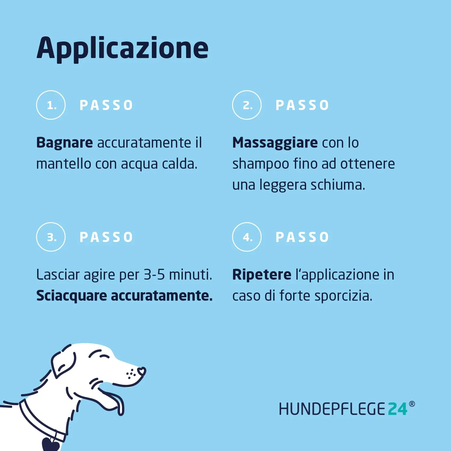 HUNDEPFLEGE24 Shampoo per cani dal pelo bianco - Schiarente & Trattante - Formula anti giallo per un bianco intenso e un mantello ben curato e lucente - 500ml - immagine 4