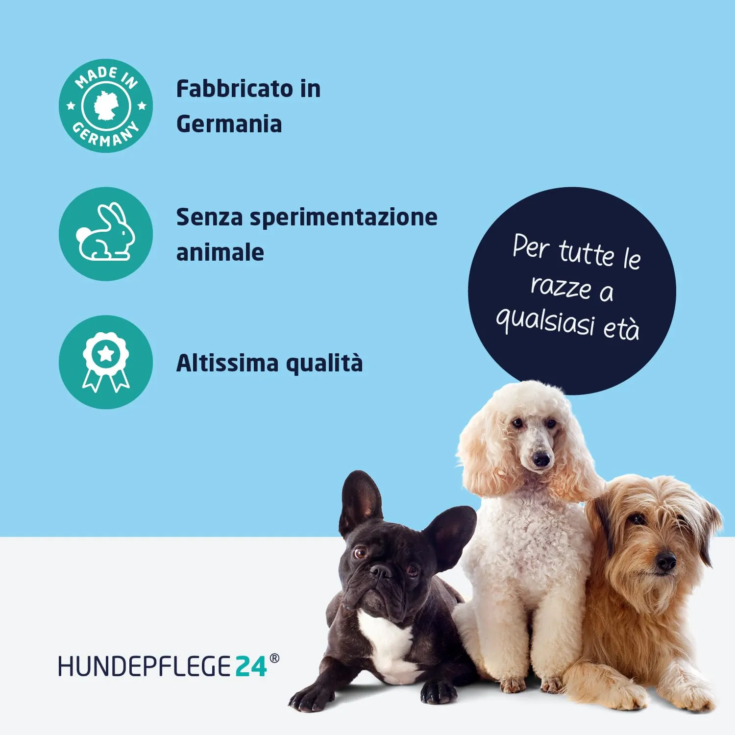 HUNDEPFLEGE24 Shampoo per cani dal pelo bianco - Schiarente & Trattante - Formula anti giallo per un bianco intenso e un mantello ben curato e lucente - 500ml - immagine 5