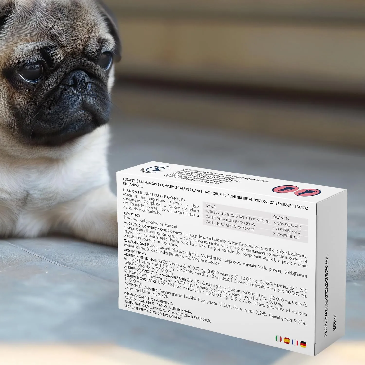 Suprapet Fegapet Cani e Gatti Supporto per il Fegato 60 compresse - Mangime per Funzioni Epato-Biliari con Vitamine, Cardo Mariano, Carciofo, Curcuma, Lespedeza (60 Unità (Confezione da 2)) - immagine 7