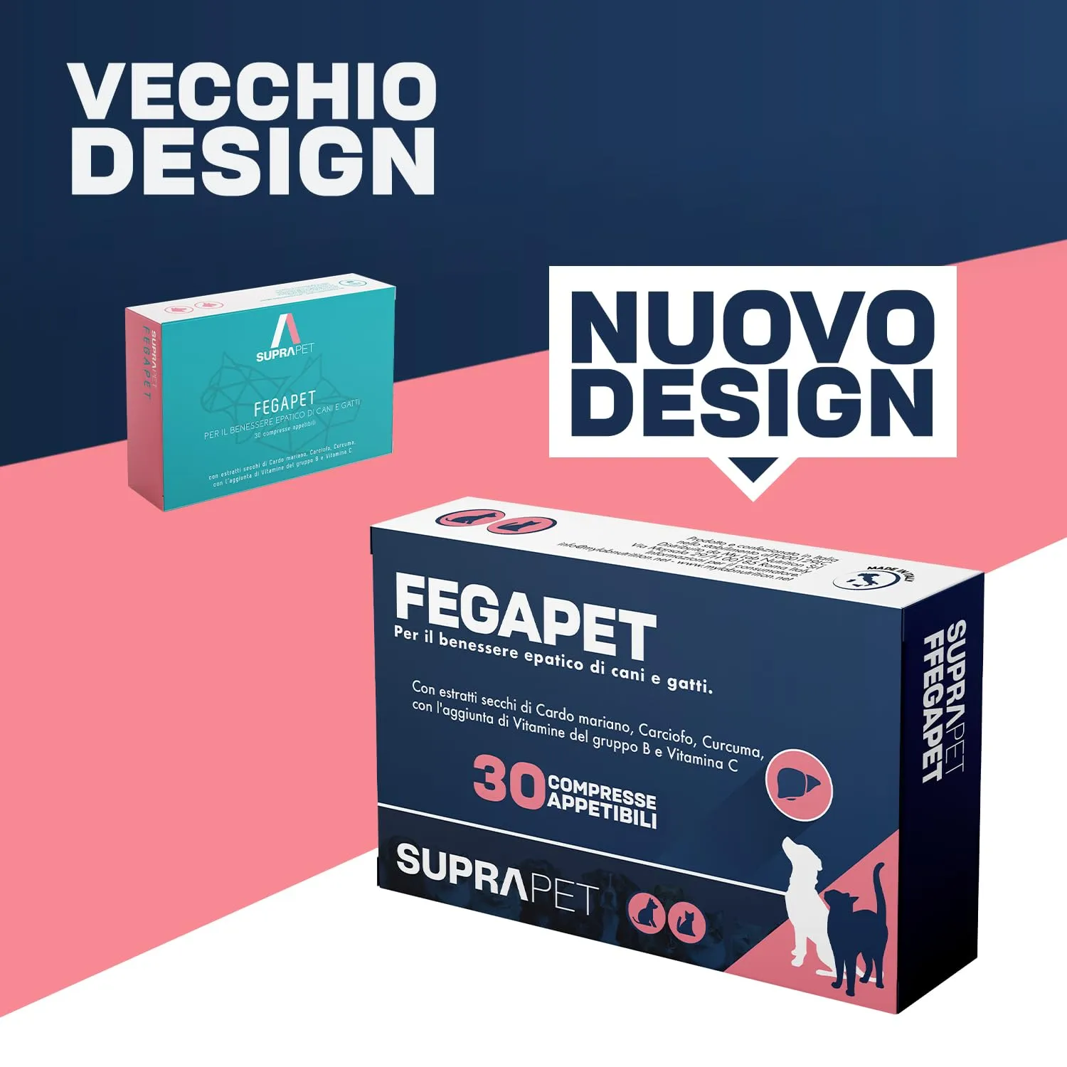 Suprapet Fegapet Cani e Gatti Supporto per il Fegato 60 compresse - Mangime per Funzioni Epato-Biliari con Vitamine, Cardo Mariano, Carciofo, Curcuma, Lespedeza (60 Unità (Confezione da 2)) - immagine 8