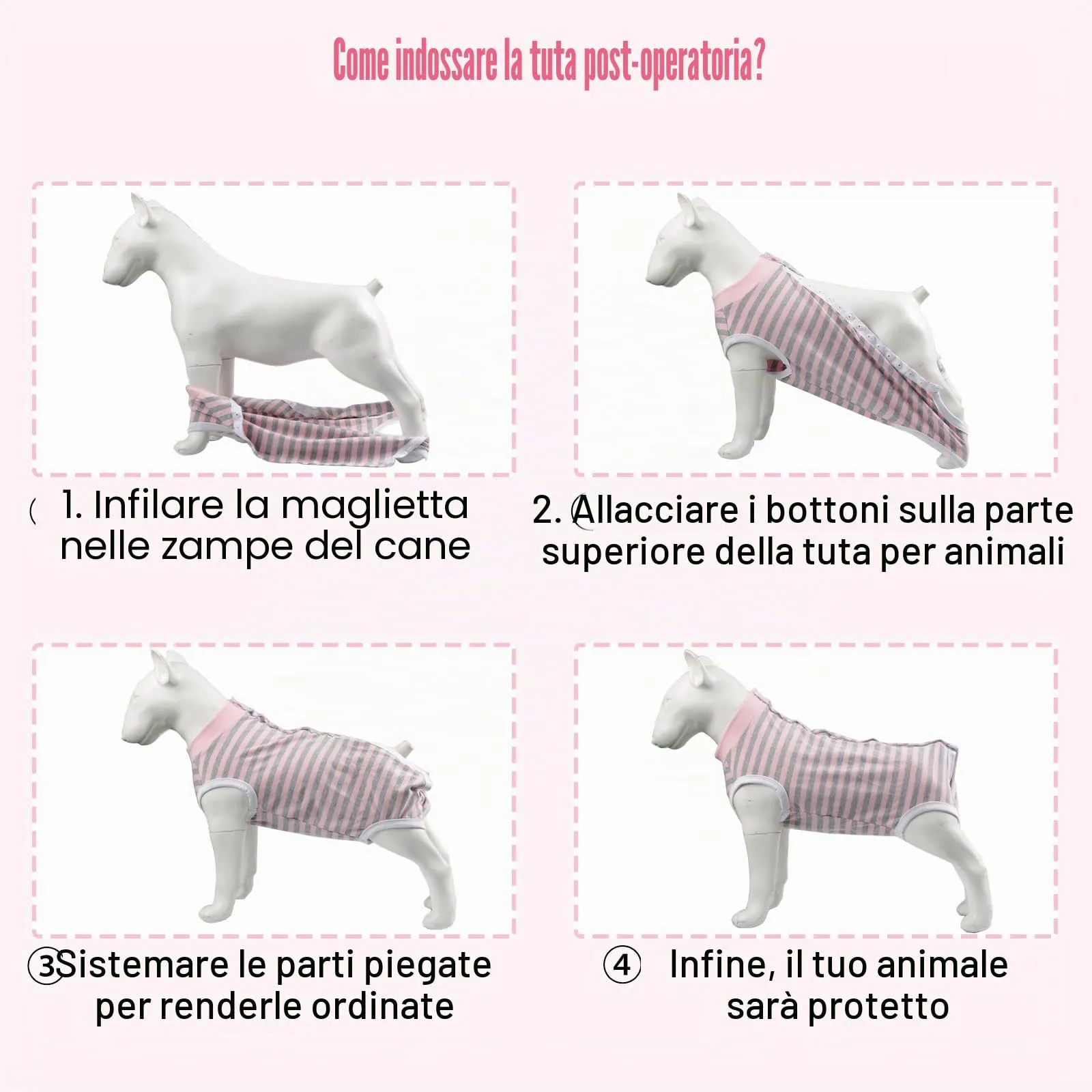 FEimaX Tuta da Recupero per Cani e Gatti Dopo l'Intervento Chirurgico, Body Post Operatorio Cane Femmina Maschio Tutina Post Operatoria per Cani di Piccola Media Taglia - immagine 6